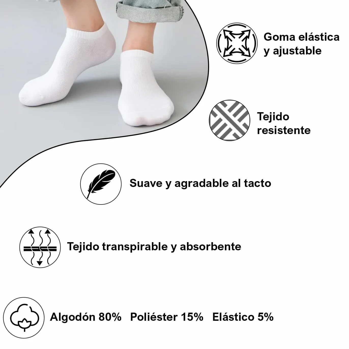 MERCURY TEXTIL - 12 par skarpet unisex lekkie bawełniane kostki, krótkie skarpety męskie, oddychające skarpety damskie.
