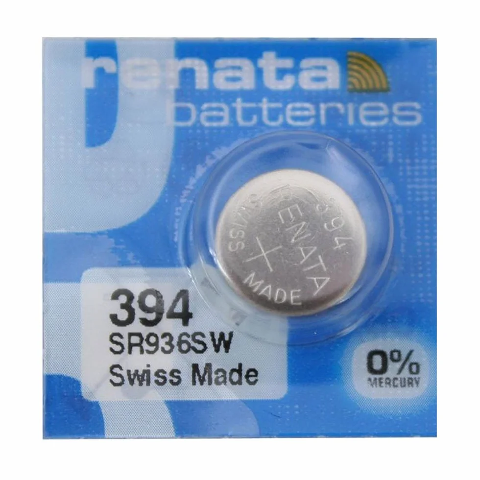 2 x bateria do zegarka Renata - wyprodukowana w Szwajcarii - baterie tlenek srebra 0% wolne od rtęci ogniwo guzikowe 1,55 V Renata o długiej żywotności (394 (SR936SW))
