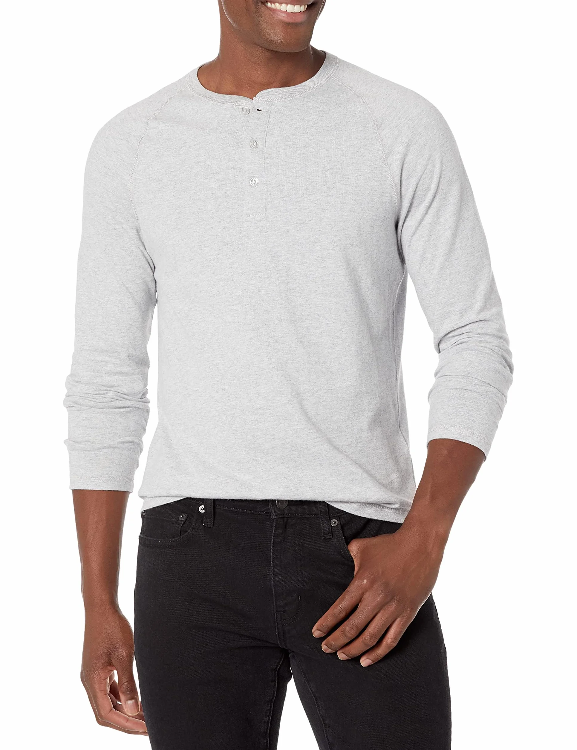 Amazon Essentials Mężczyźni Koszula henley z długim rękawem slim fit