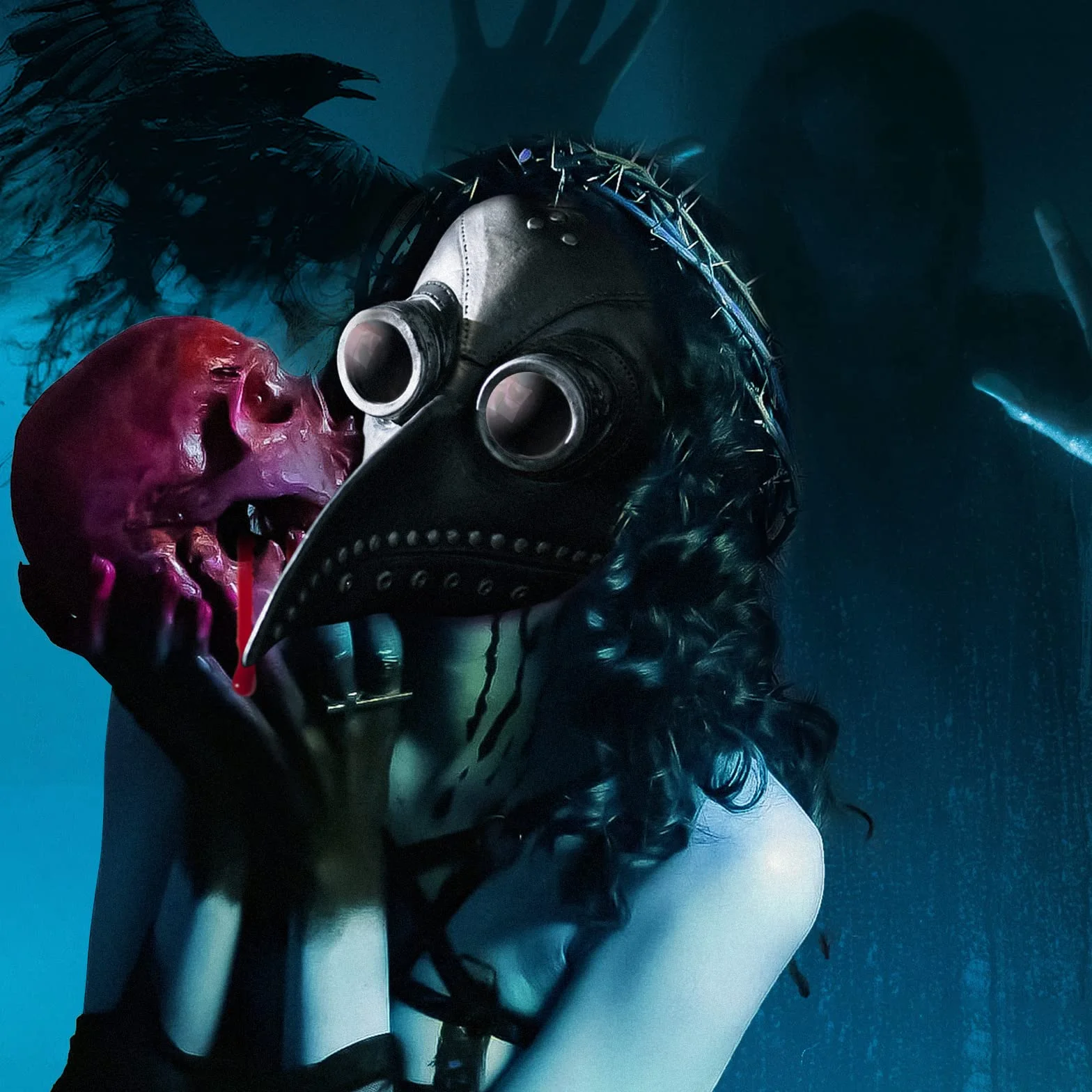 Maska z dziobem na Halloween, średniowieczny lekarz, długi nos, ptasi dziób, karnawał, horror, steampunk, maska na plagę