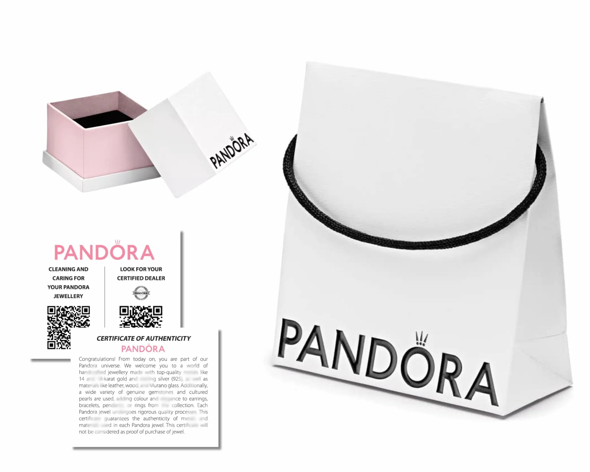 PANDORA Zestaw opakowań przyjaznych dla środowiska, biały, 1 zestaw, elegancki