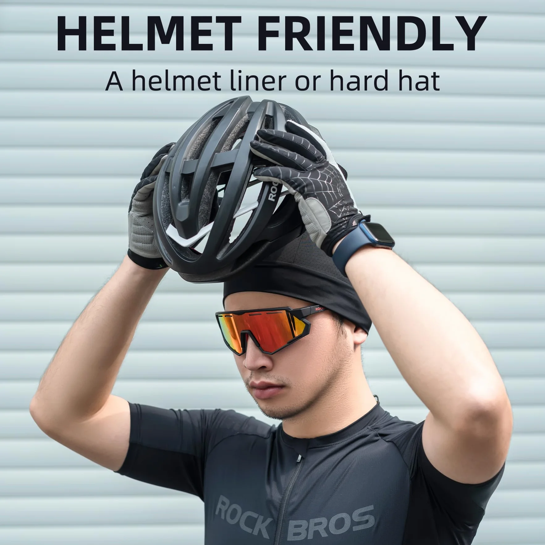 ROCKBROS Czapka Rowerowa pod Kask Letnia Ochrona UV UPF 50+ Czapka Rowerowa pod Kask Oddychająca i Szybkoschnąca Czapka Kolarska do Sportów Outdoorowych Kolarstwo Unisex