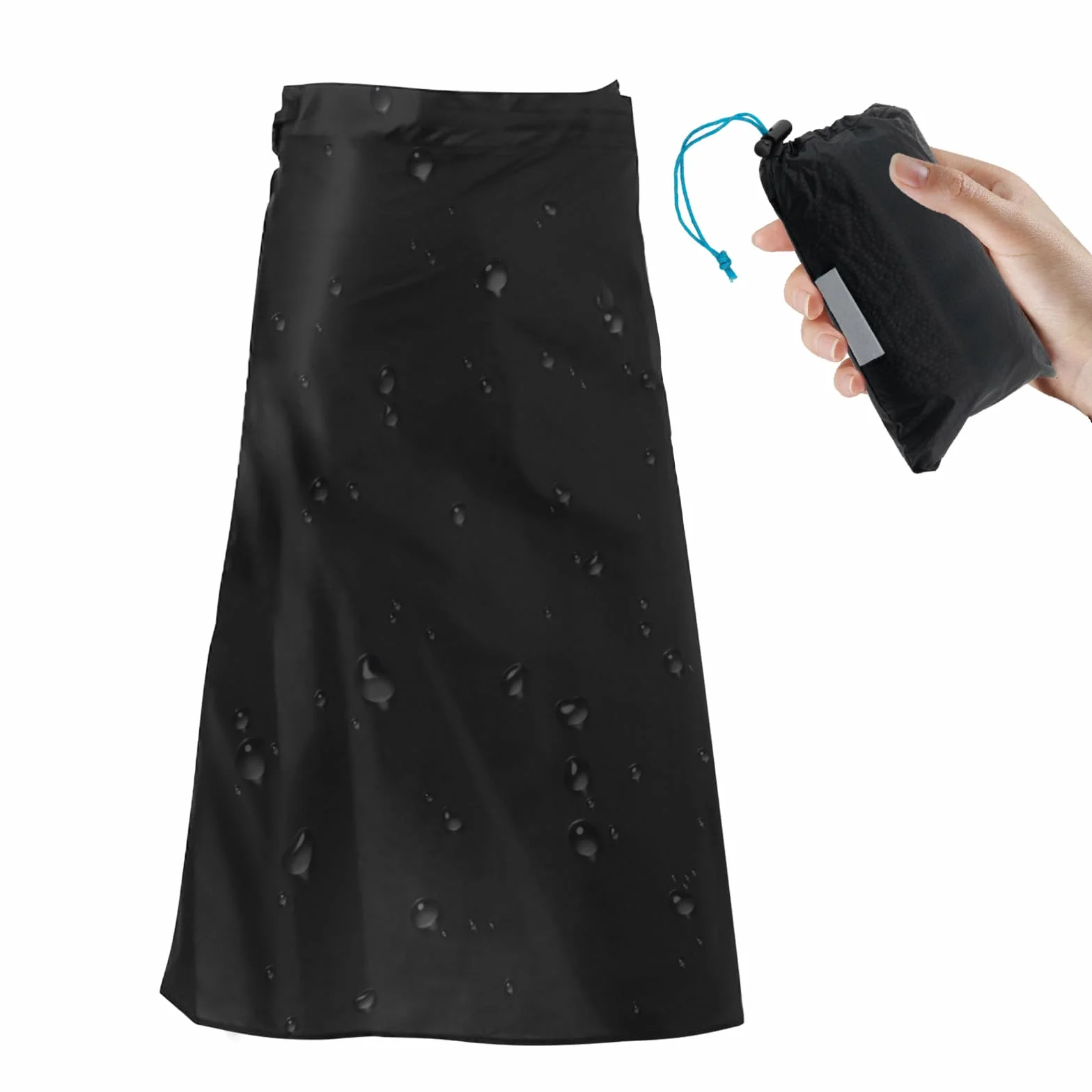 Ultralekka spódnica przeciwdeszczowa, nylonowy kilt przeciwdeszczowy 150D, wodoodporna wkładka przeciwdeszczowa, do jazdy na rowerze, biwakowania, wędrówek, składana spódnica przeciwdeszczowa z