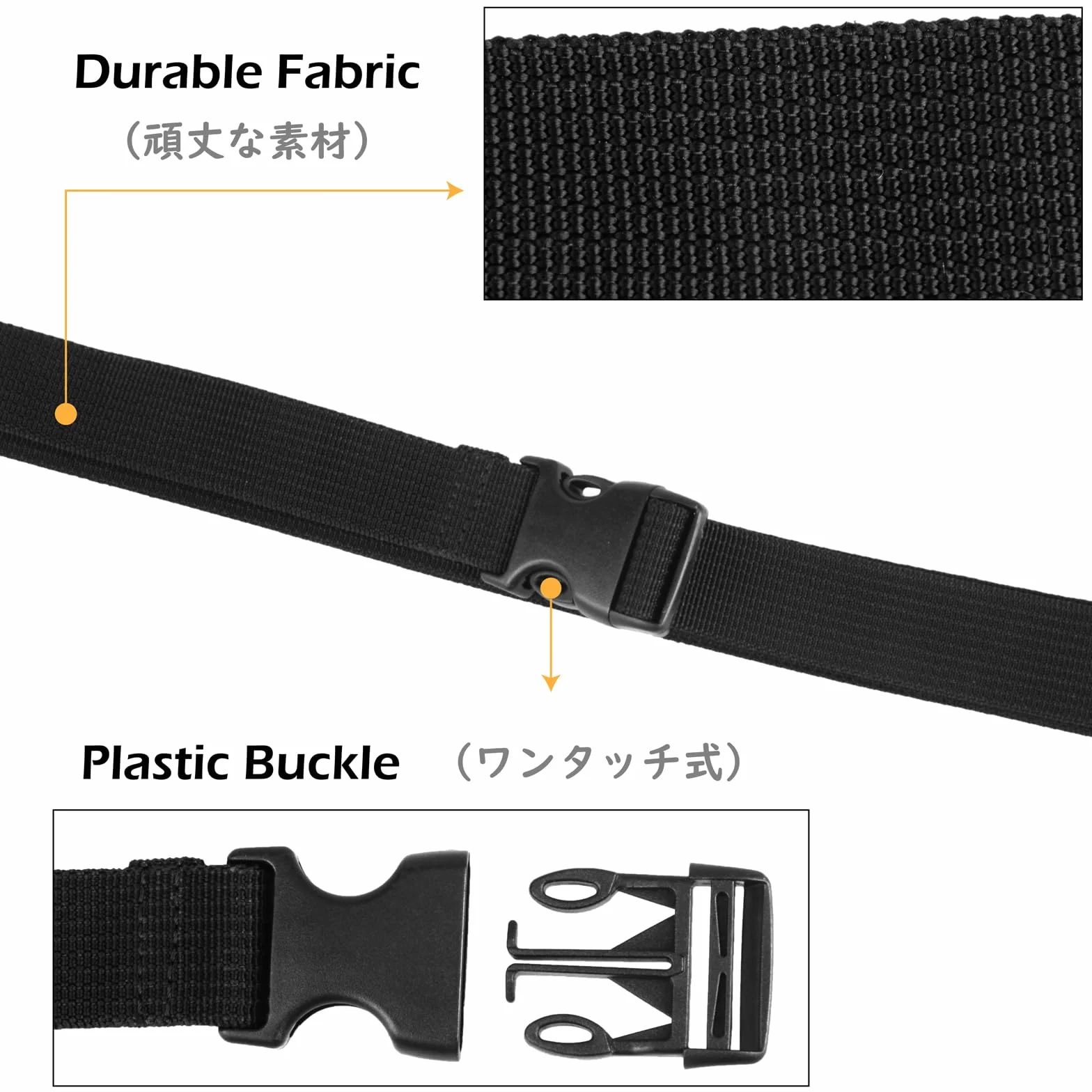 TRIWONDER Pasek z szybką klamrą 25 mm 38 mm, pasek do mocowania, pasek z grzechotką, walizka podróżna do mocowania bagażu (2,5 m, czarny - 25 mm)