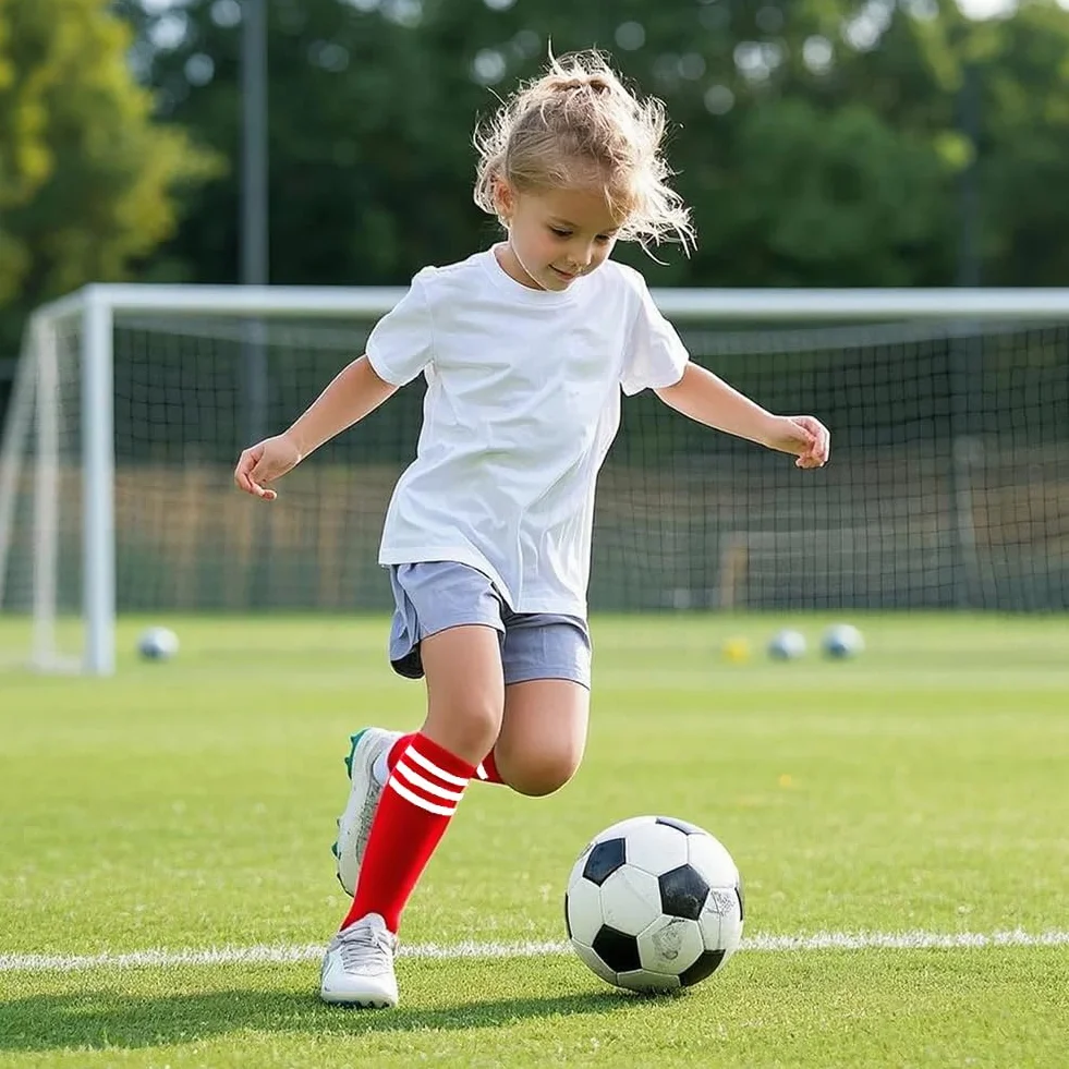 Skarpetki piłkarskie dla dzieci w wieku 4-6 lat, 2 pary, dziecięce skarpetki piłkarskie dla chłopców i dziewcząt, trening sportowy, występy piłki nożnej, skarpety kostiumowe