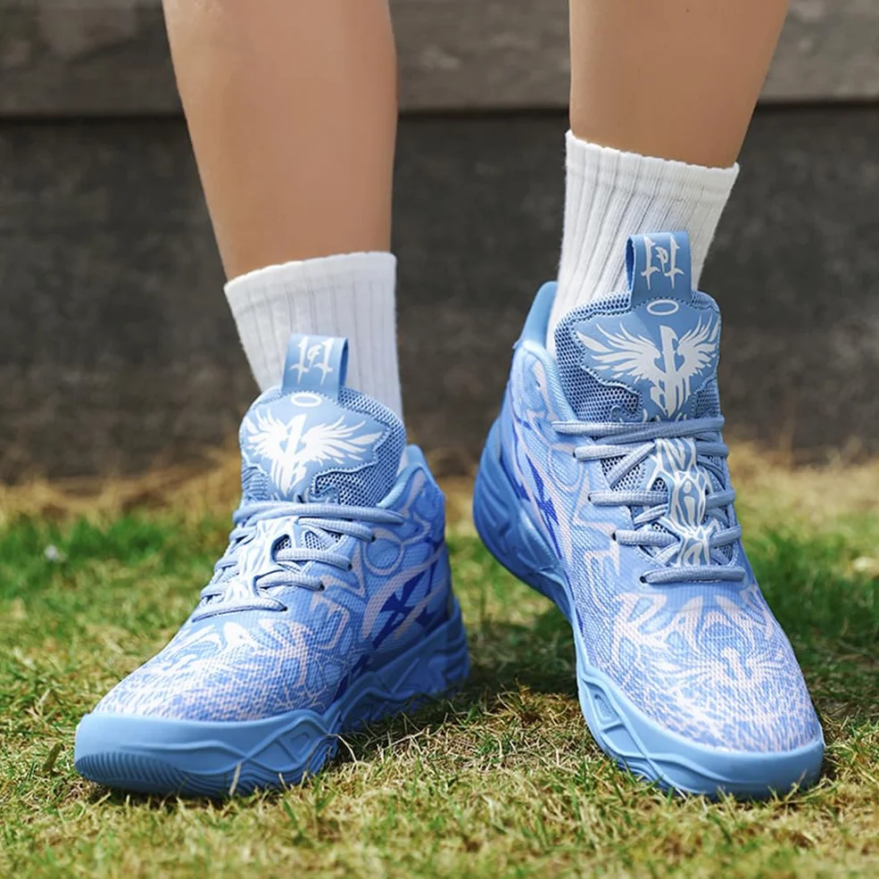 Męskie buty do koszykówki modne antypoślizgowe trampki i buty sportowe unisex lekka gumowa podeszwa zewnętrzna, oddychające, sportowe trampki młodzieżowe