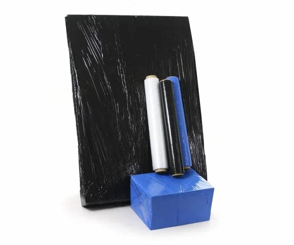 1 rolka folii stretch 50 cm czarna | folia opakowaniowa na rolce, 23my – 1,5 kg, folia do przeprowadzki, folia do owijania, odporna na rozerwanie folia do pakowania
