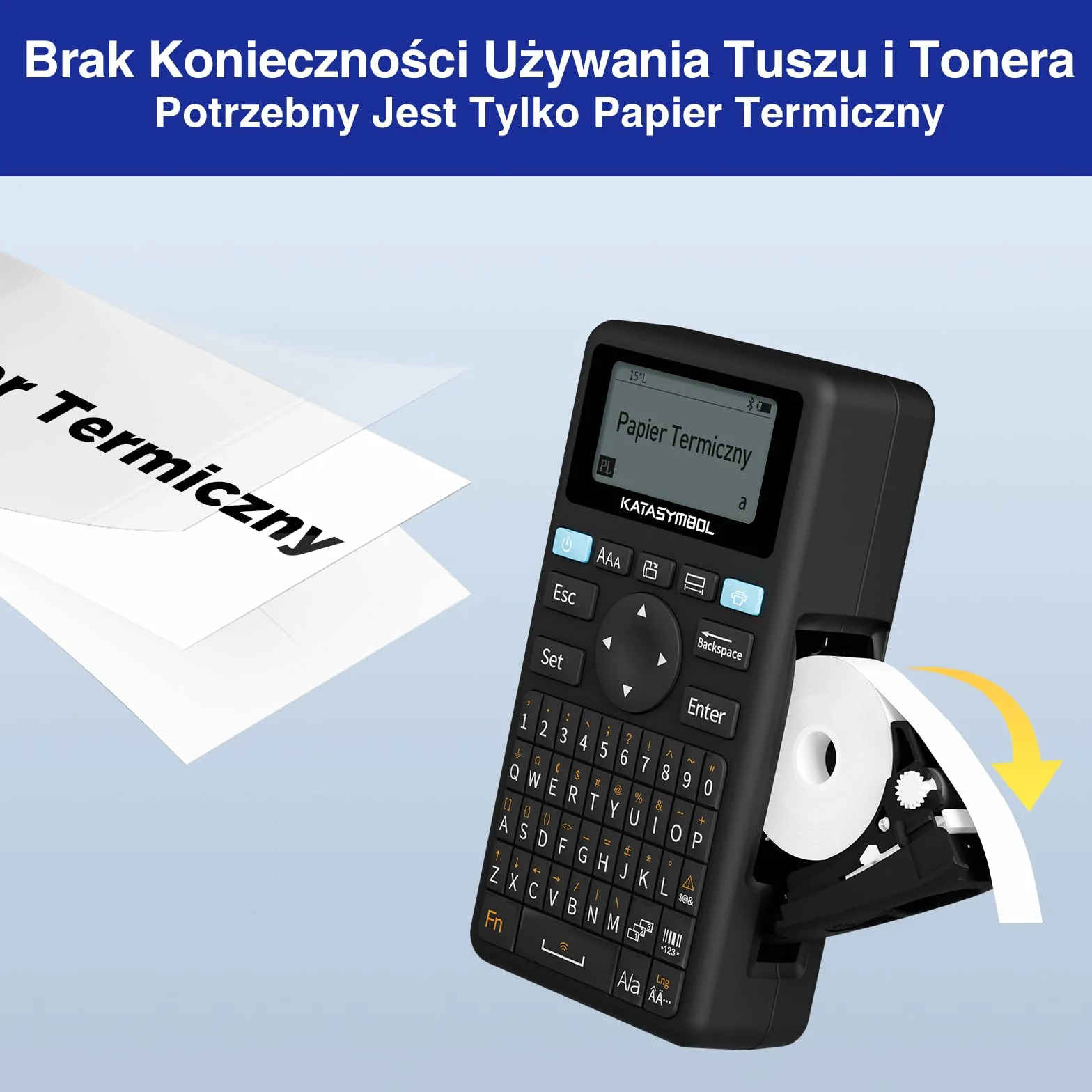 SUPVAN E11 Drukarka Etykiet Bluetooth Przenośna, Akumulatorowa, Kompatybilna z Klawiaturą i Aplikacją, Zawiera Etykiety Samoprzylepne, do Domu, Biura i Szkoły