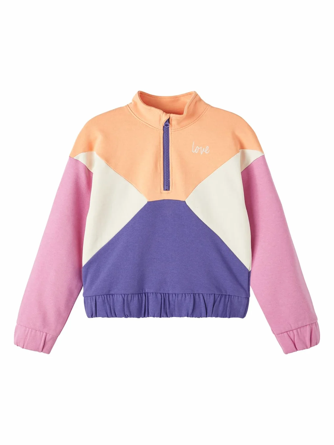 NAME IT Bluza sportowa Dziewczynki Nkfbanina Ls Loose Short Sweat Unb