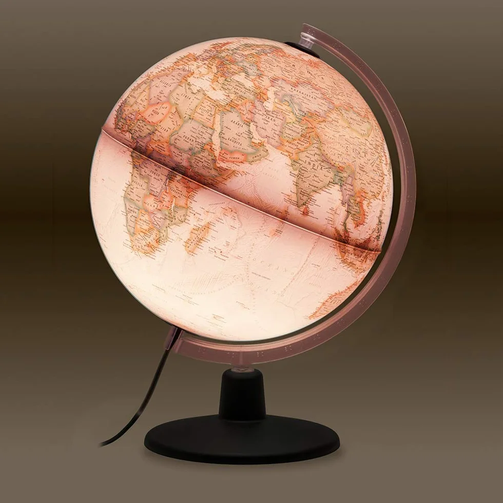 Tecnodidattica - Globus NATGEO Executive | Oficjalna kartografia fizyczno-polityczna National Geographic Executive w stylu starym | Jasne i obrotowe | Teksty w języku Polski | Średnica 30 cm