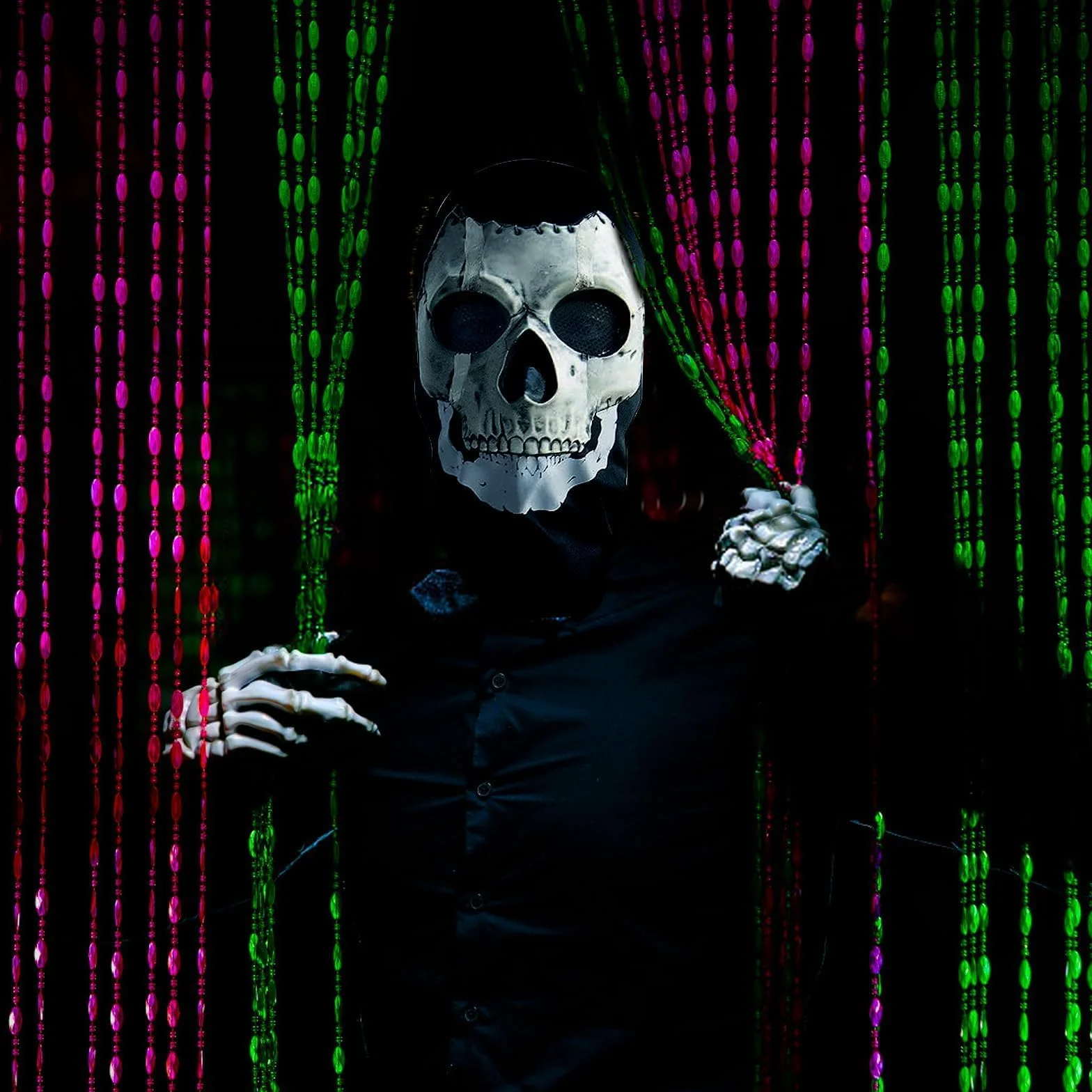 Jognee COD maska ducha, czaszka, maska na Halloween, maska z trupią czaszką, straszna pełnotłowa, szkieletowa maska 3D, wykonana z naturalnego lateksu, na imprezę Cosplay, Halloween, imprezę, trupia