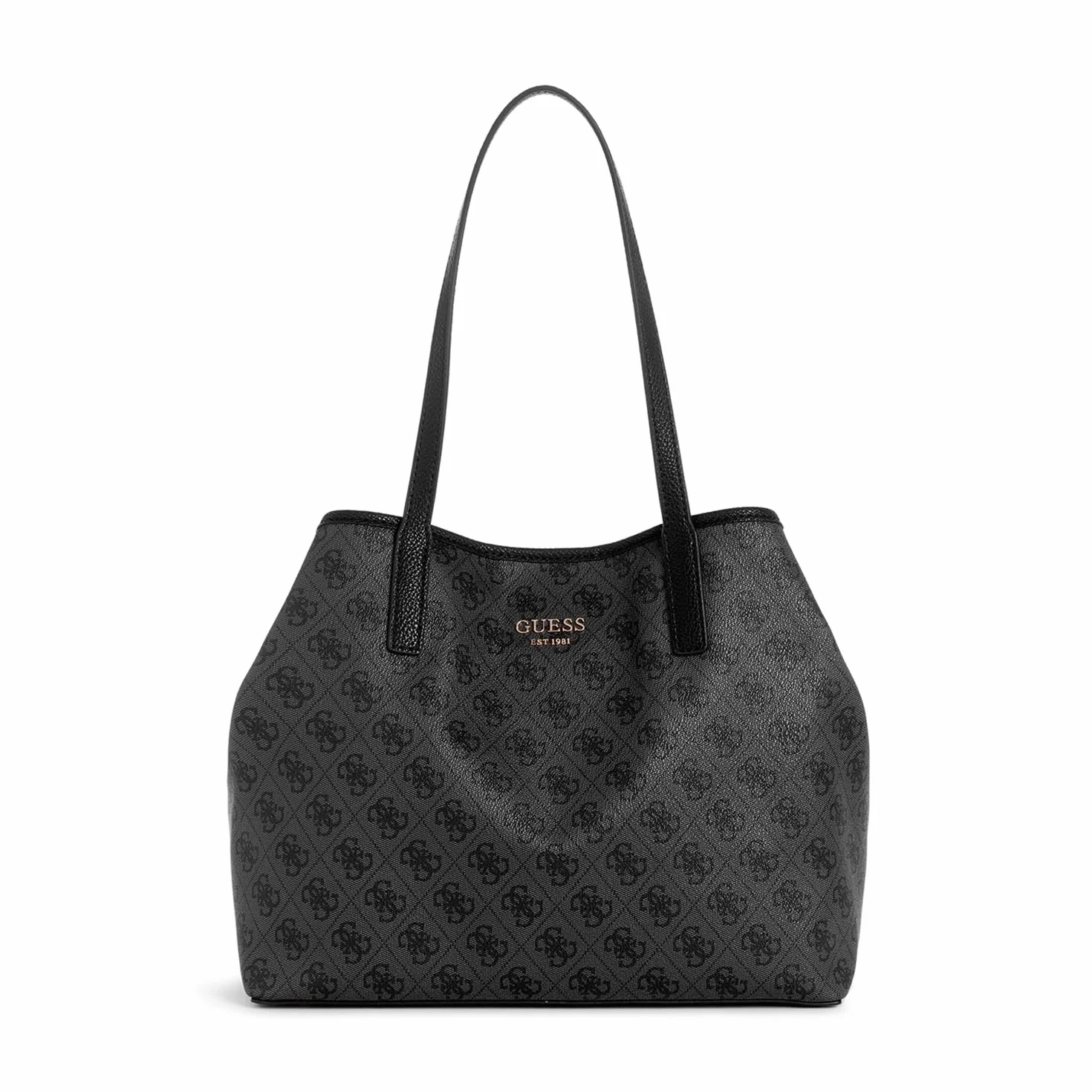 GUESS Damska duża torebka na ramię Vikky 2 w 1, Logo węglowe, One Size, Vikky duża torba 2 w 1