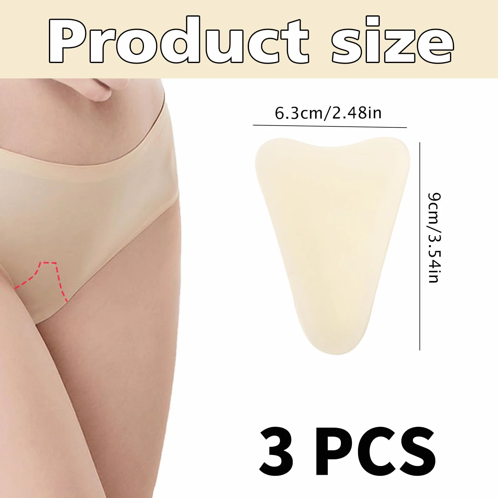 silikon unterhose,dreieckiger concealer,abdeckpolster,silikonschutz für damen (Hellhäutig)