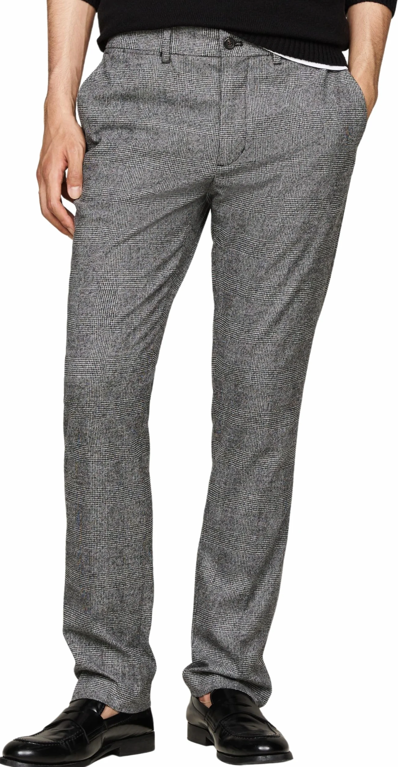 Tommy Hilfiger Dc Denton Brushed Check Mw0mw36700 - Odzież — spodnie Mężczyźni