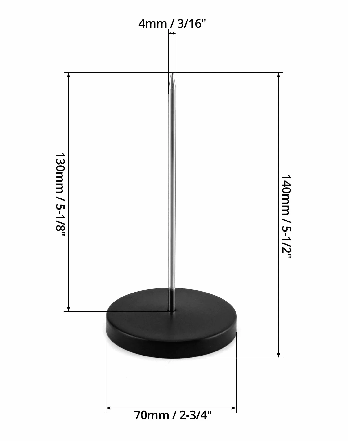 QWORK pojemnik na notatki, pojemnik na notatki Bon pick do paragonu na papier firmowy, 14 cm, 4 sztuki, czarny
