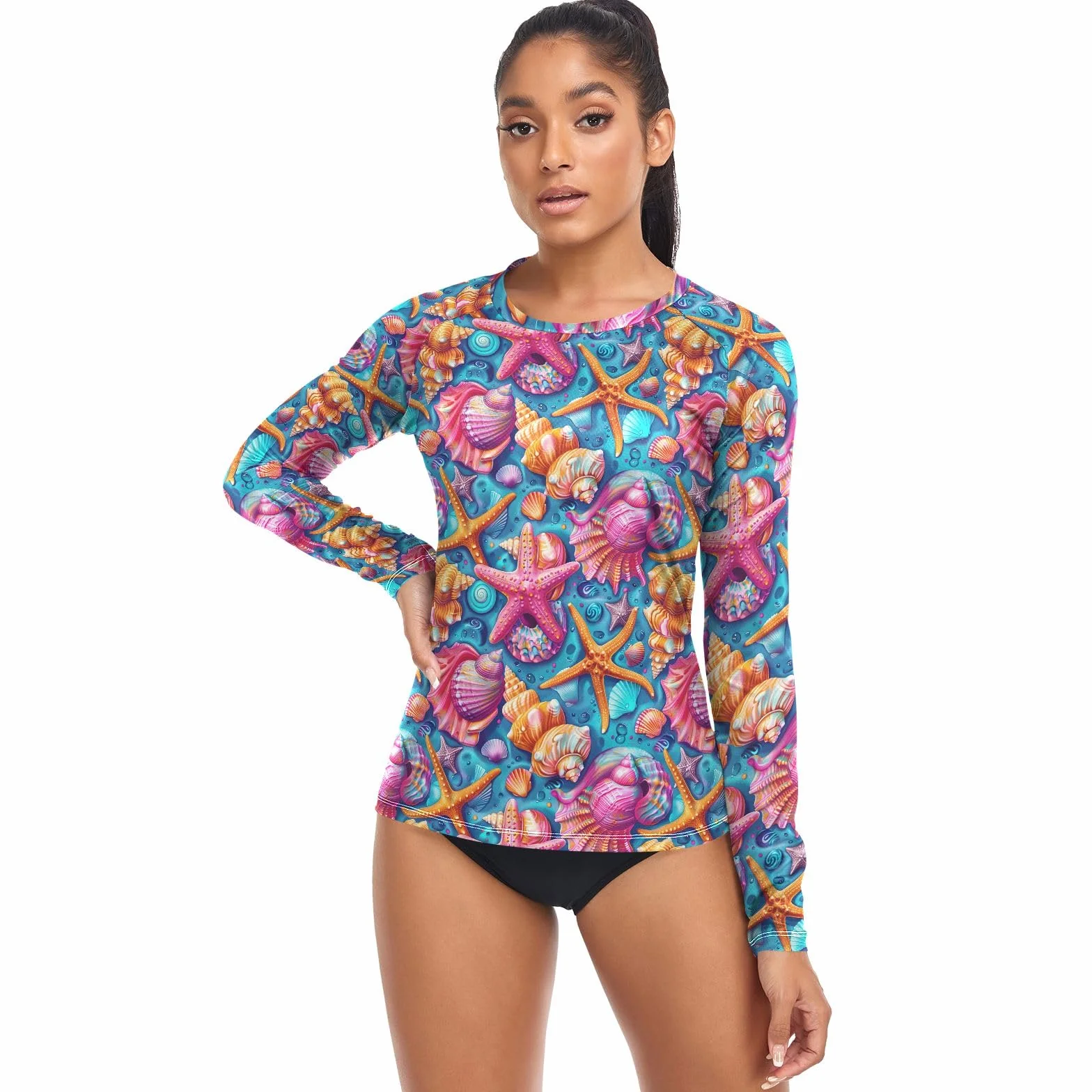Koszulki Rash Guard dla kobiet koszula plażowa z długim rękawem UPF 50+ topy surfingowe do nurkowania na świeżym powietrzu wędrówek