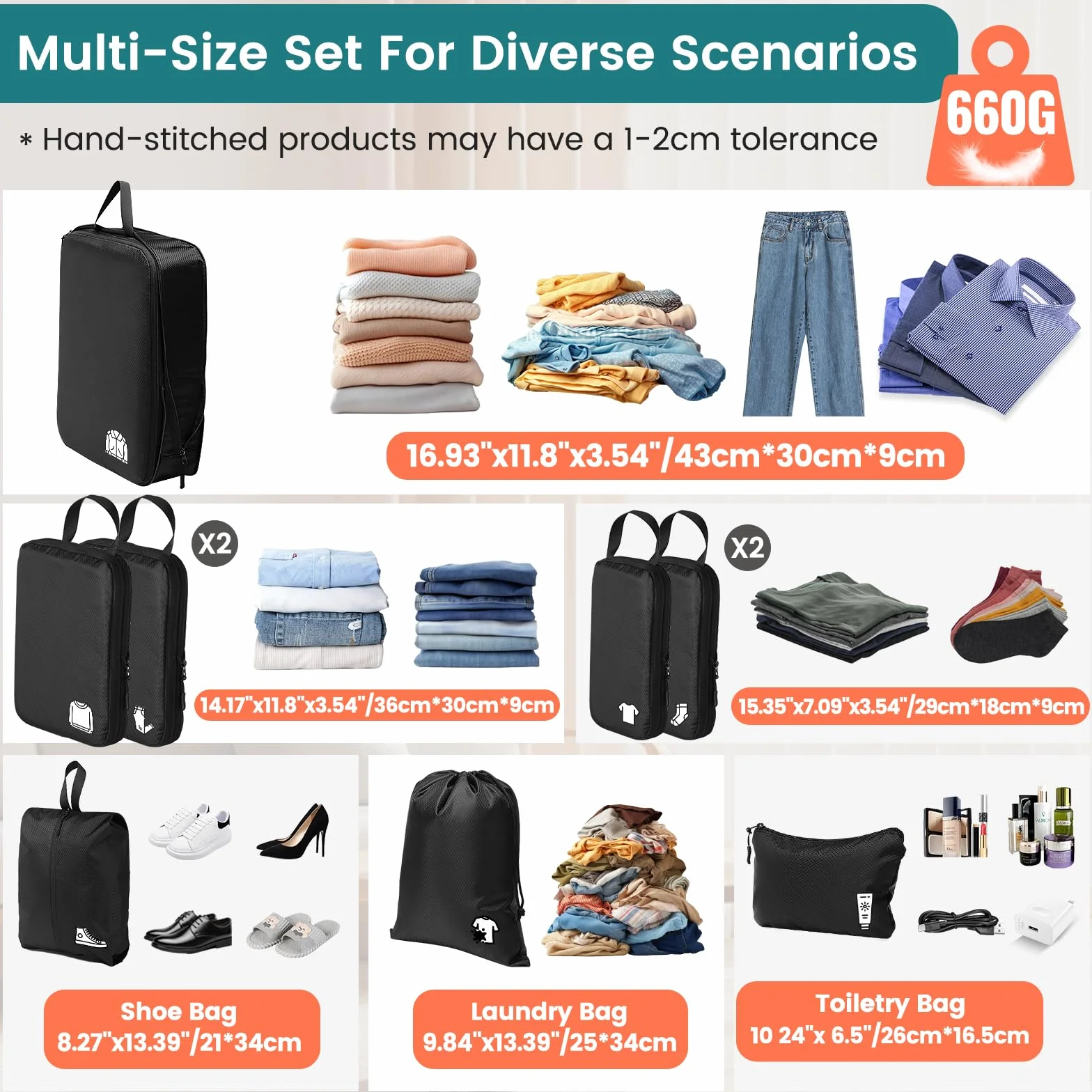 Packing Cubes kompresyjne 8 sztuk organizerów do walizki, wodoszczelne kostki pakujące z kompresją, niezbędne akcesoria podróżne do bagażu podręcznego, walizki i plecaka, antracytowo-czarne