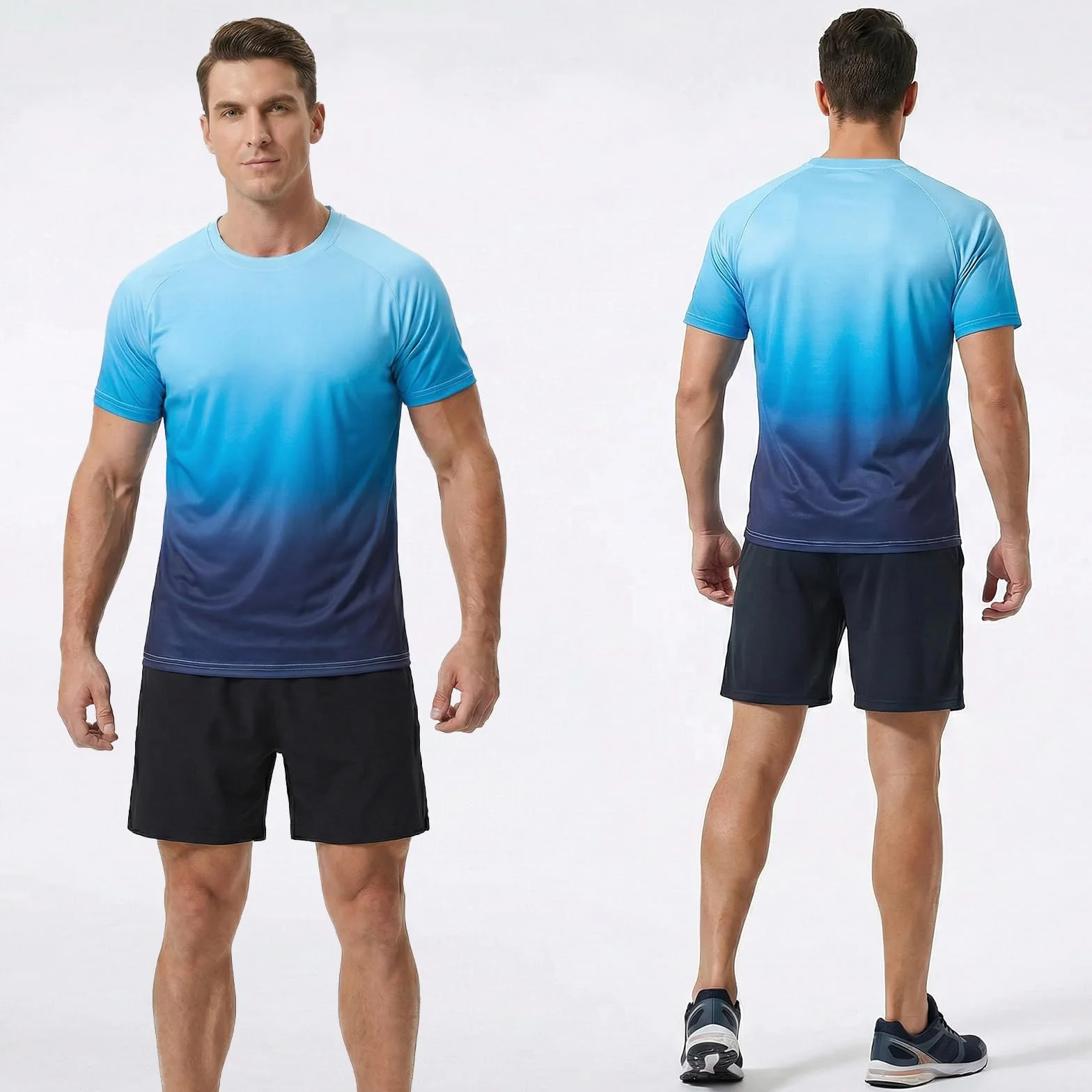 Cimic 3-pak Rashguard UV Koszula męska UPF 50+ UV Swim Tshirt Ochrona przed słońcem Oddychająca, szybkoschnąca, do surfowania na świeżym powietrzu do biegania