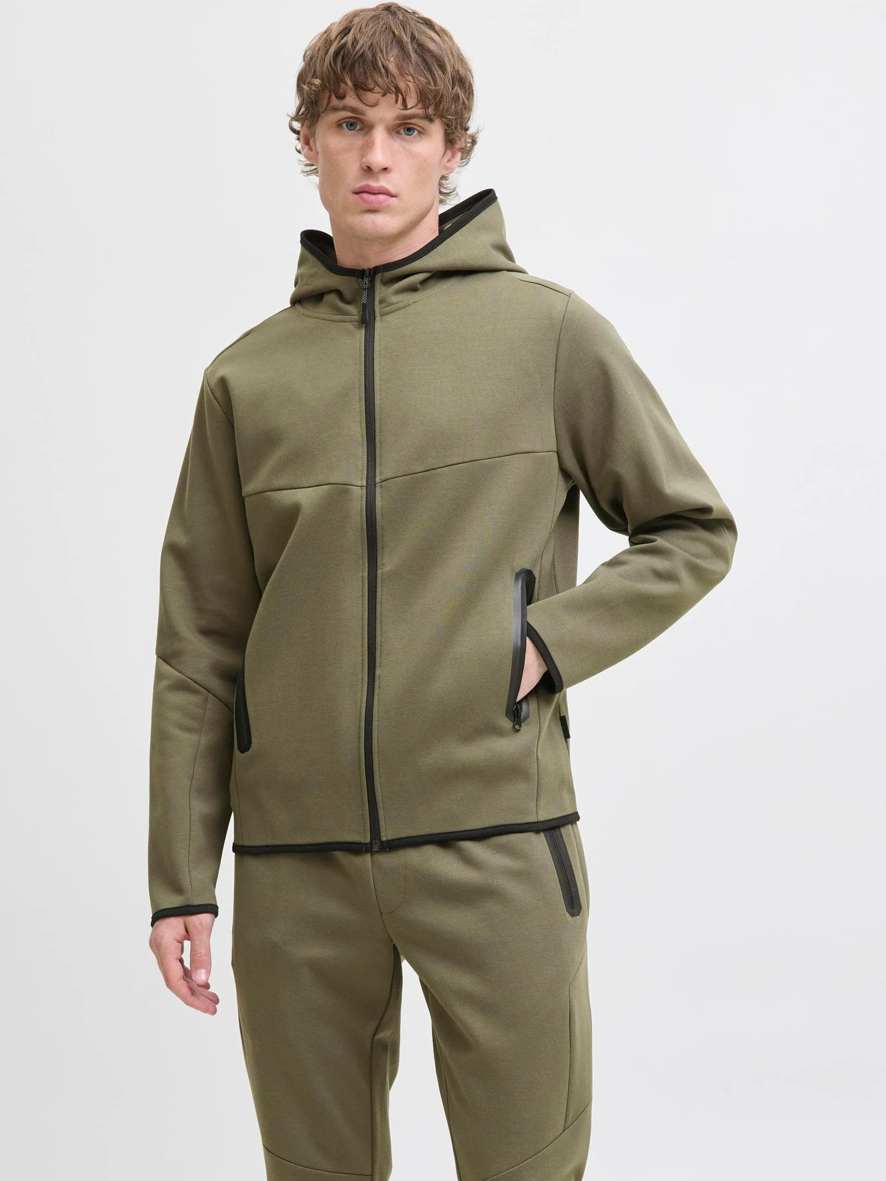 Jack & Jones Jcofusion Sweat Zip Hood Noos Jcofusion Sweat Zip Hood Noos (1 opakowanie), liść winogrona, S