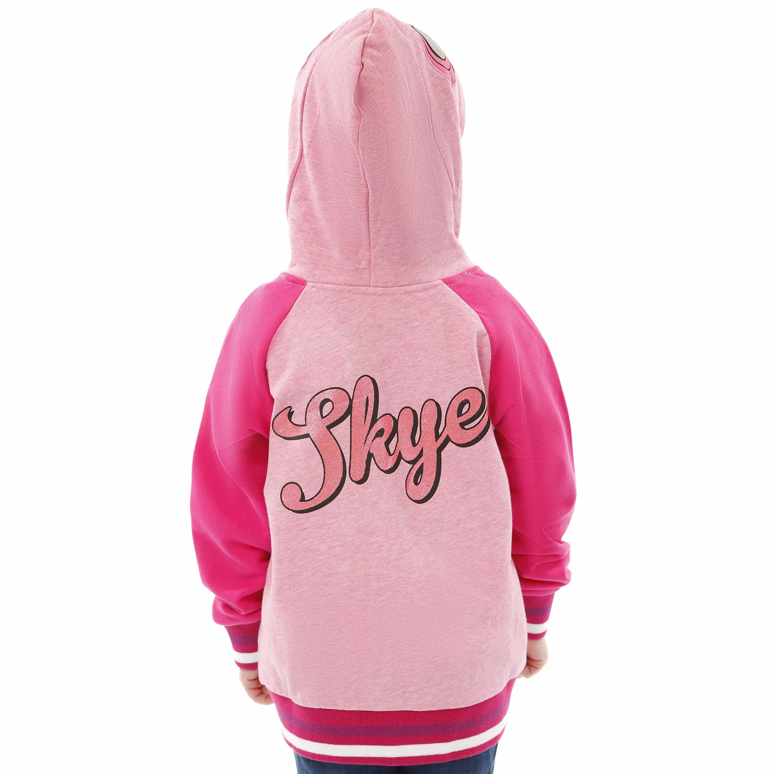 PAW PATROL Sweter dziewczęcy | Skye Zipper Hoodie | brokatowa bluza z kapturem dla dzieci