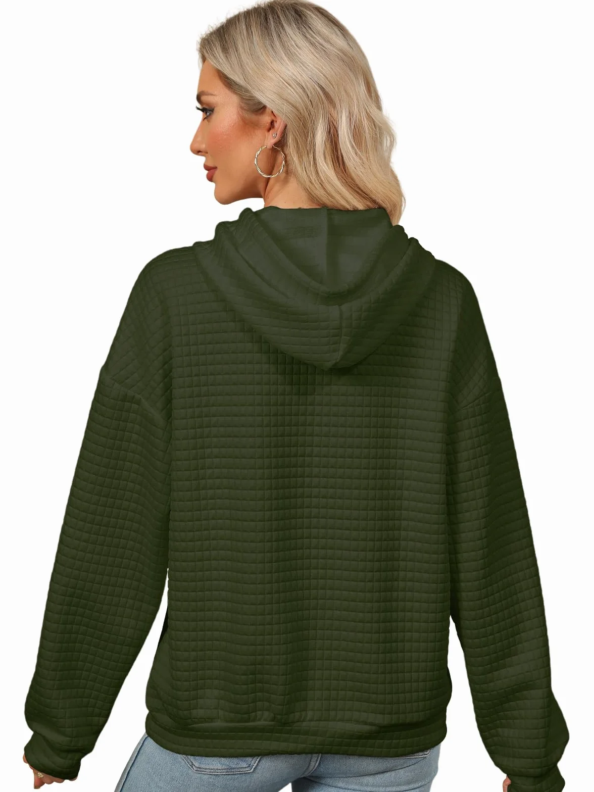 Decorie Damska zimowa bluza z kapturem z długim rękawem sweter damski na co dzień bluza z kapturem elegancka bluza