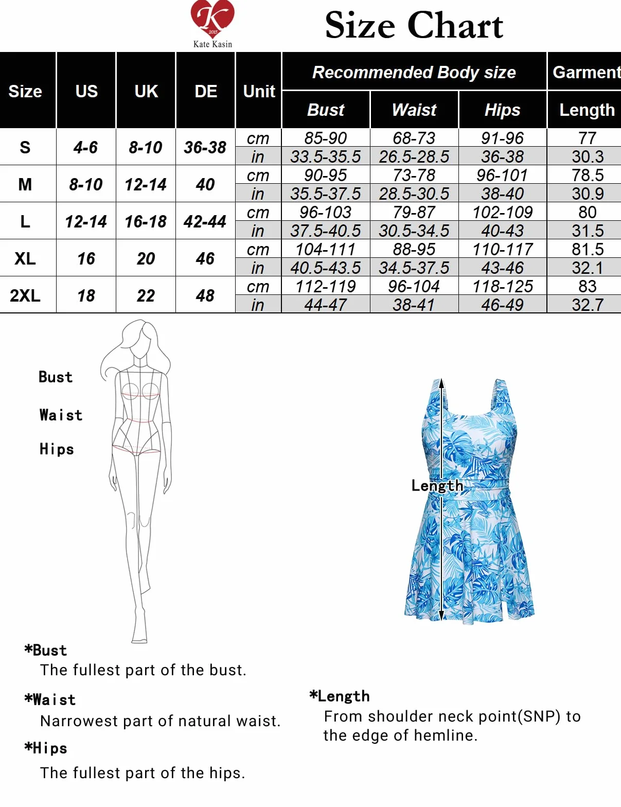 Kate Kasin 2 sukienki kąpielowe dla kobiet Tummy Control Split Skirt U Neck stroje kąpielowe z szortami chłopięcymi, wyściełanym biustem, kostium kąpielowy, kwiaty i rośliny