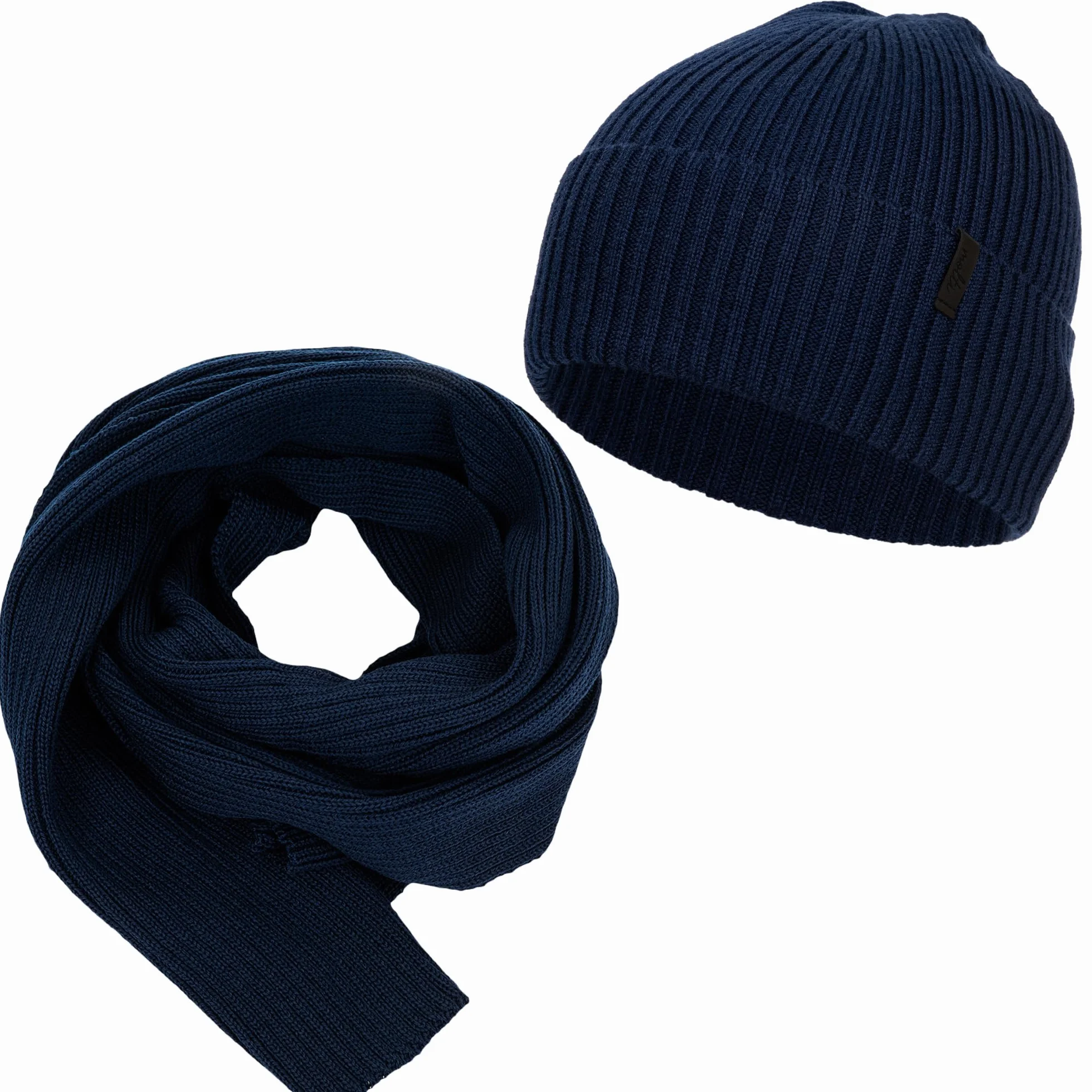 Molti Zestaw czapek i szalików dla mężczyzn, 100% wełna merynosów, czapka beanie, czapka męska, jesień/zima, ocieplacz, czapka męska 2 w 1, wybór kolorów