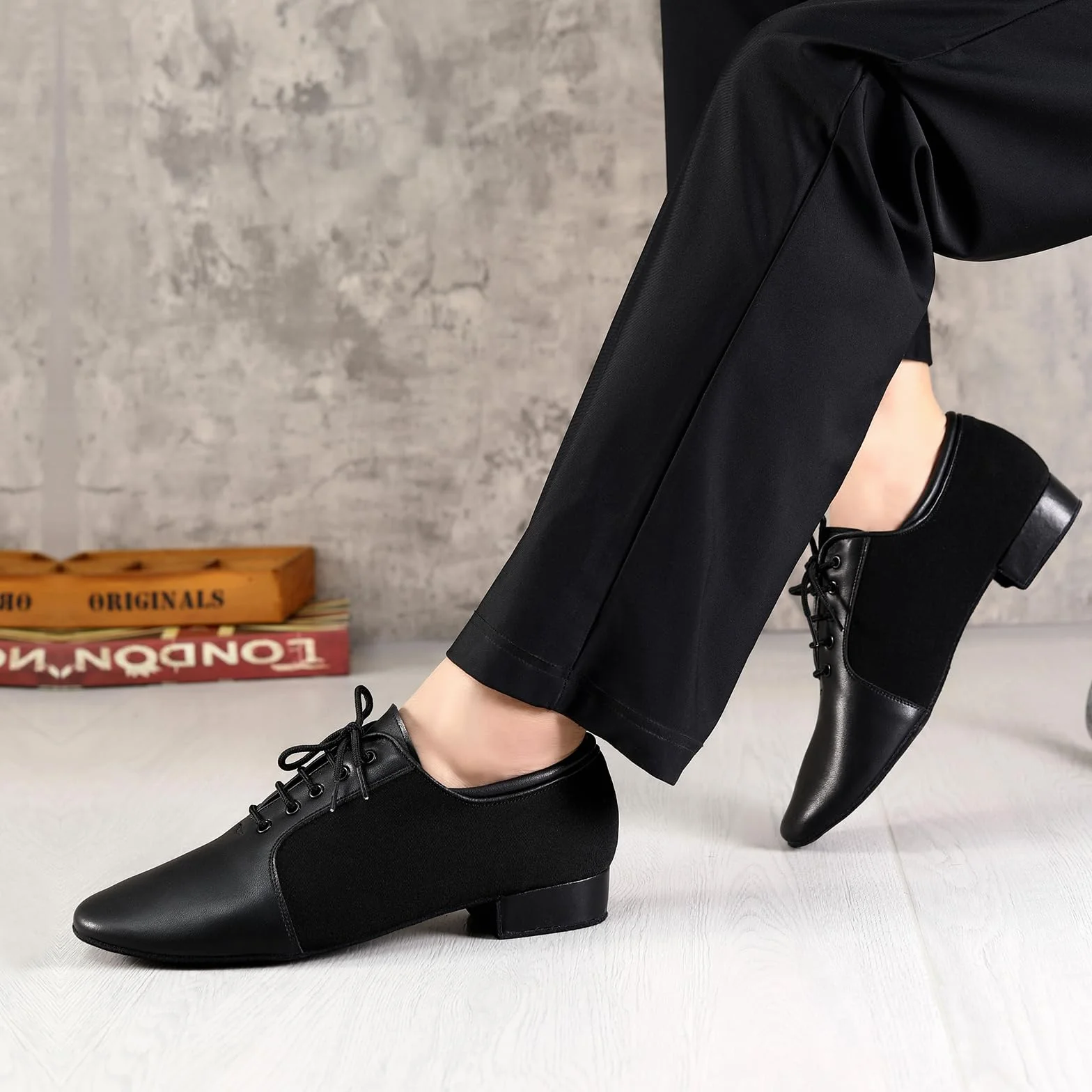 Męskie Buty do Tańca Latynoamerykańskiego Sznurowane Buty do Tańca Salsy Tango Buty do Tańca dla Mężczyzn