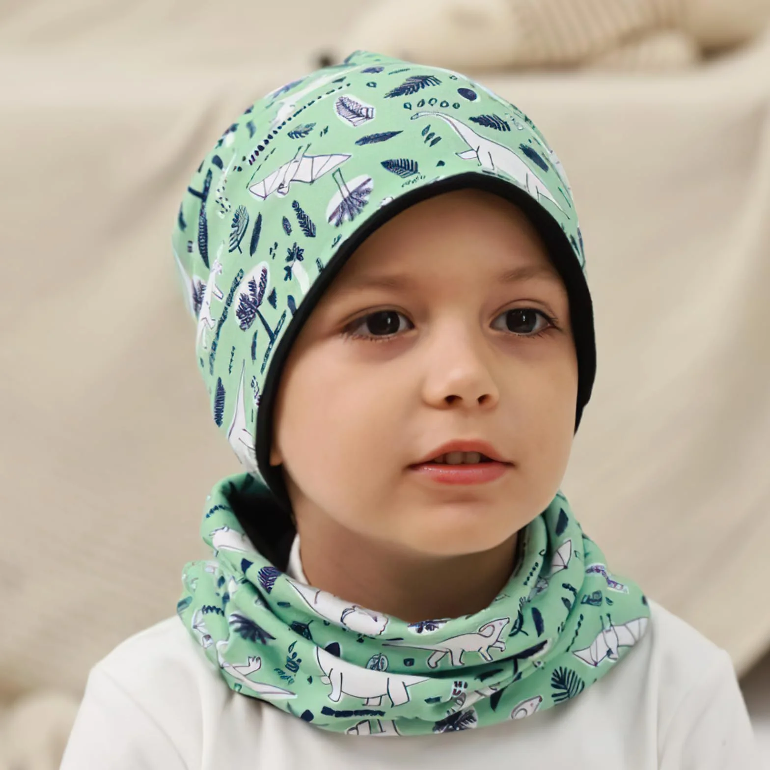Zestaw czapek i szalików dla dzieci, bawełna, czapka, szalik, 95% bawełna, szalik, ciepła czapka zimowa, czapka z dzianiny, na jesień, zimę, wiosnę, dla chłopców w wieku 5-15 lat (bez aksamitu),