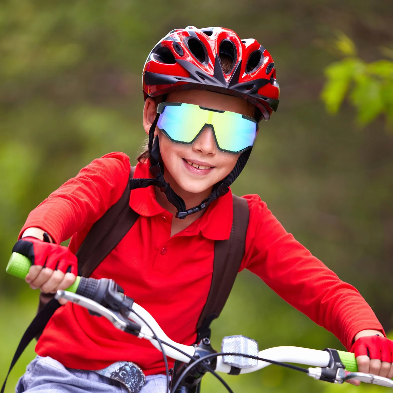 Lekkie okulary rowerowe dla nastolatków, polaryzacyjne okulary przeciwsłoneczne, do uprawiania sportu, jazdy na rowerze, tenisa, rugby, biegania, sportów na świeżym powietrzu, ochrona UV400