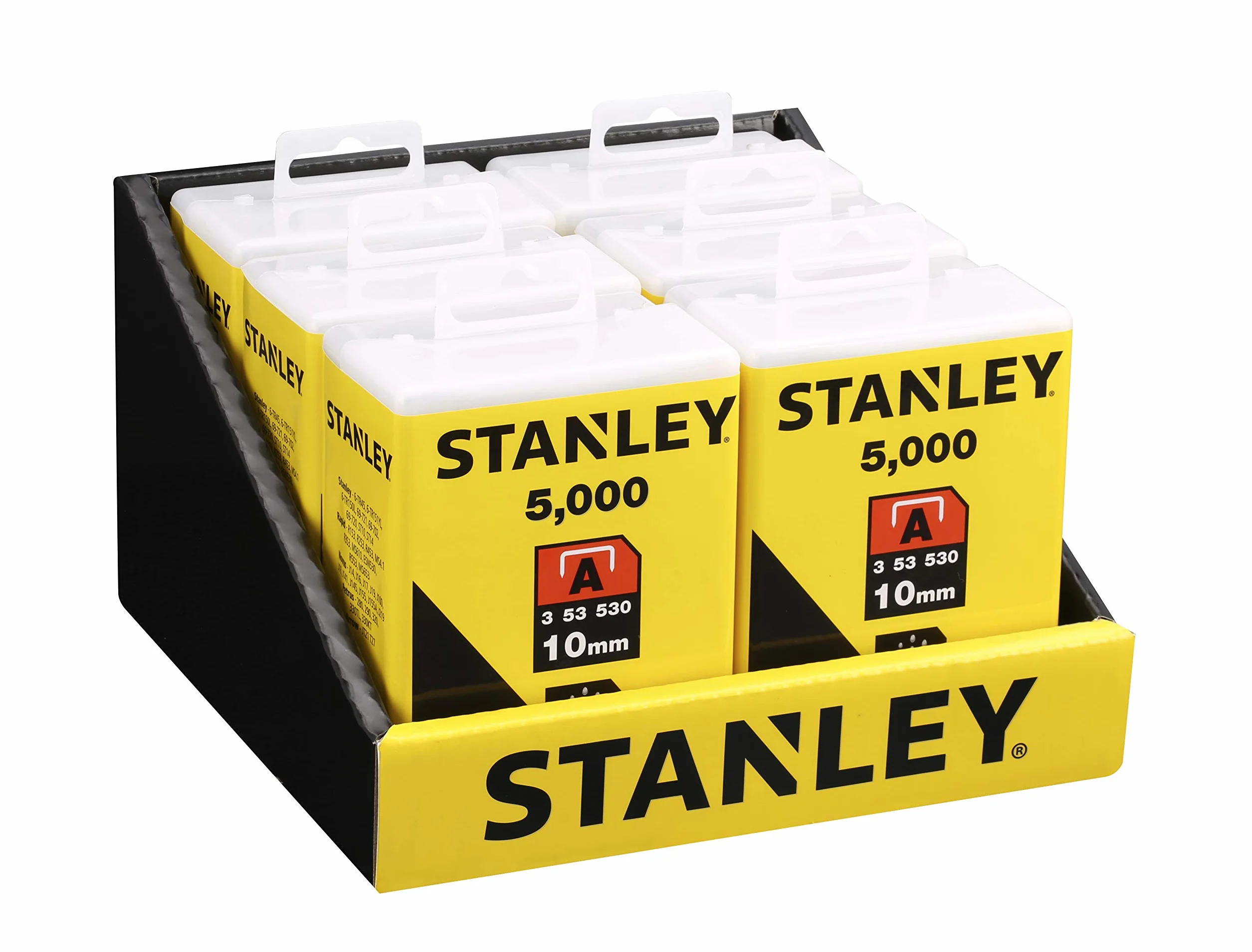 Stanley Zszywki typu A (10 mm, zszywki z drutu okrągłego do zszywacza elektrycznego i ręcznego typu A) 5000 sztuk, 1-TRA206-5T, srebrne
