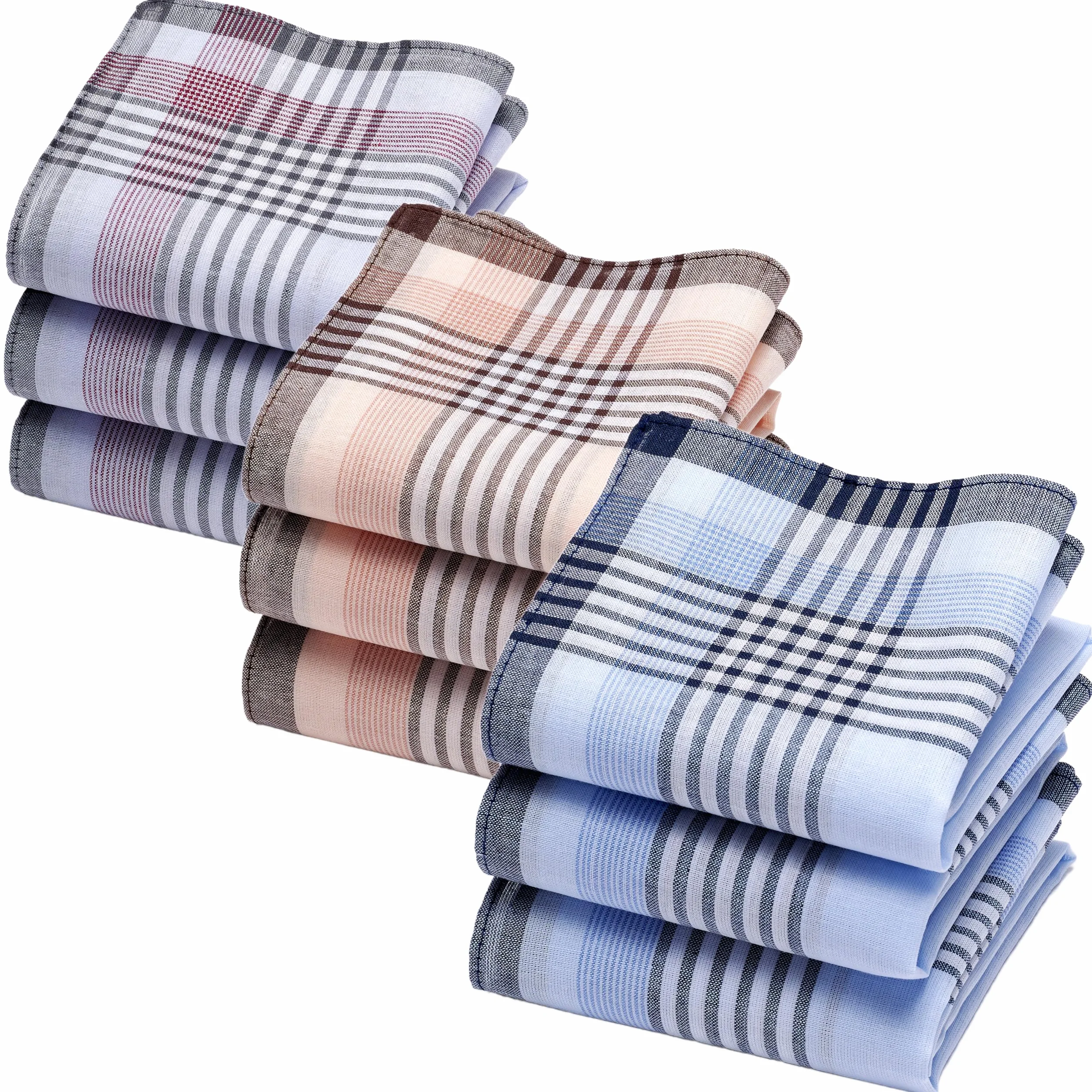 9 Dużych Chusteczek z Tkaniny dla Mężczyzn - 100% Bawełna - 40x40 cm - Model Gaspard