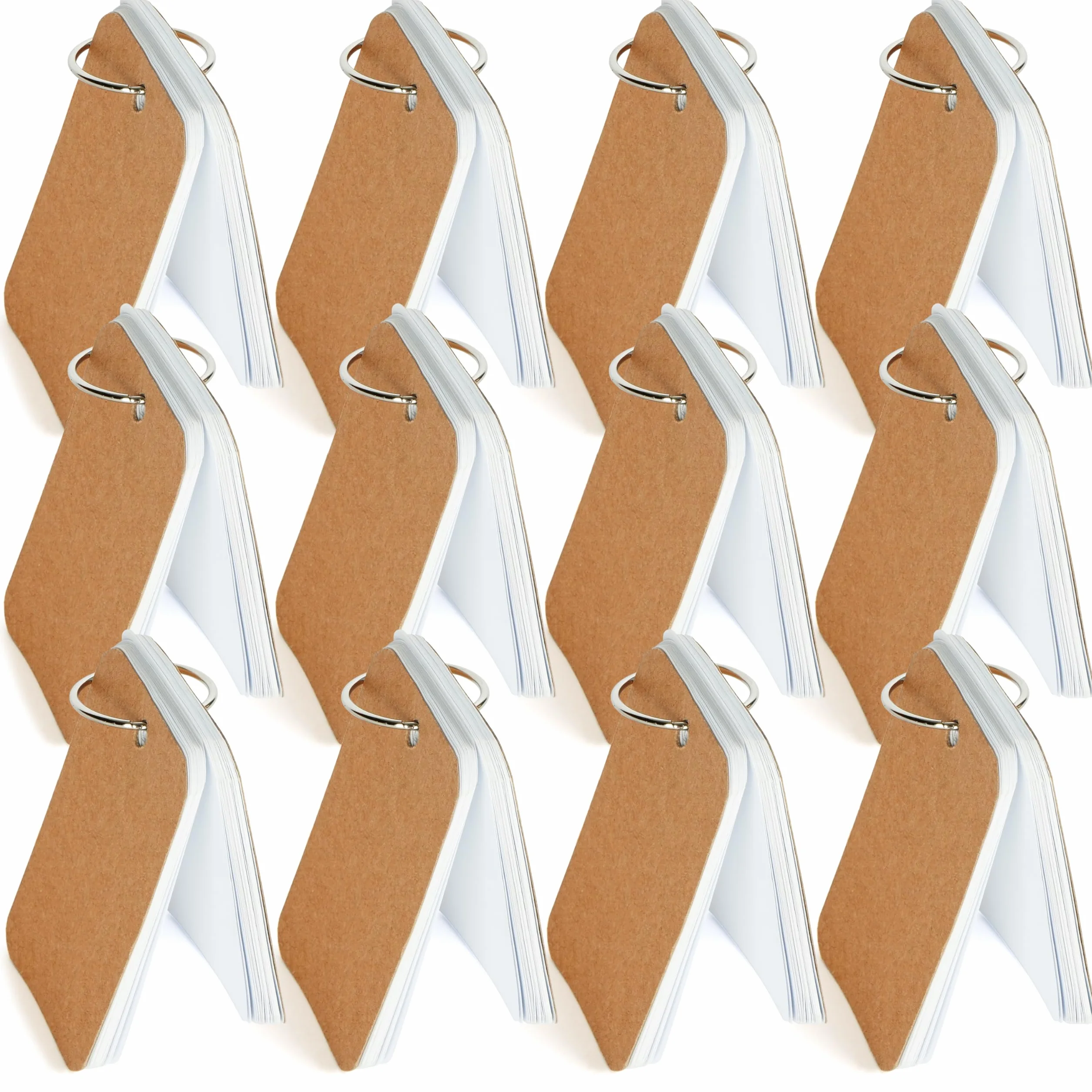 Belle You zestaw 12 pustych kart flash z papieru kraft segregatora - szer. 5,6 x dł. 8,9 cm - 50 kartek - mini notatnik do nauki, nauki, pamięci, zakładki i karty z podziękowaniami