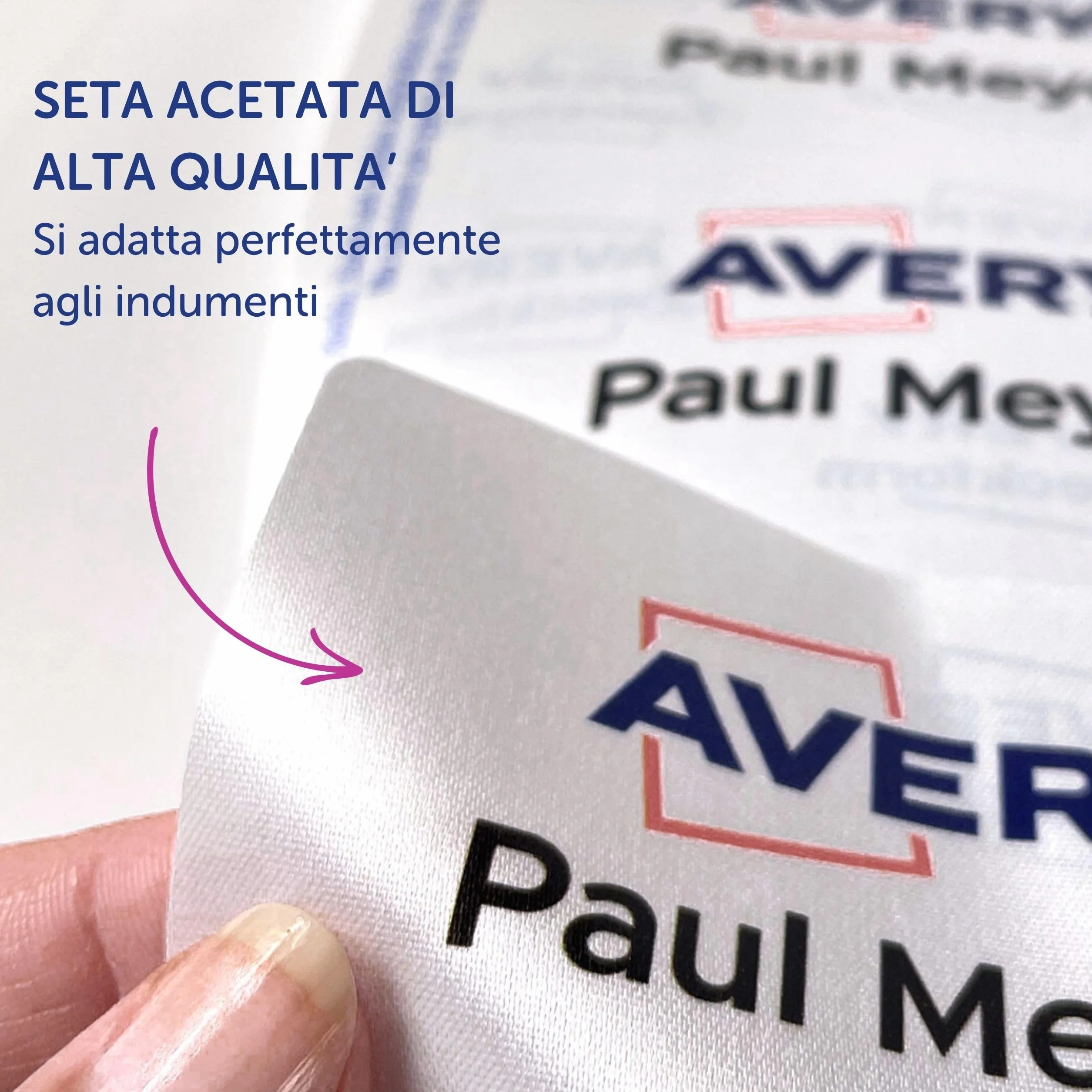 Avery Samoprzylepne etykiety z możliwością zmiany położenia, 10 etykiet na arkusz A4 - niebieskie obramowanie (L 4785), białe, 80 x 50 mm