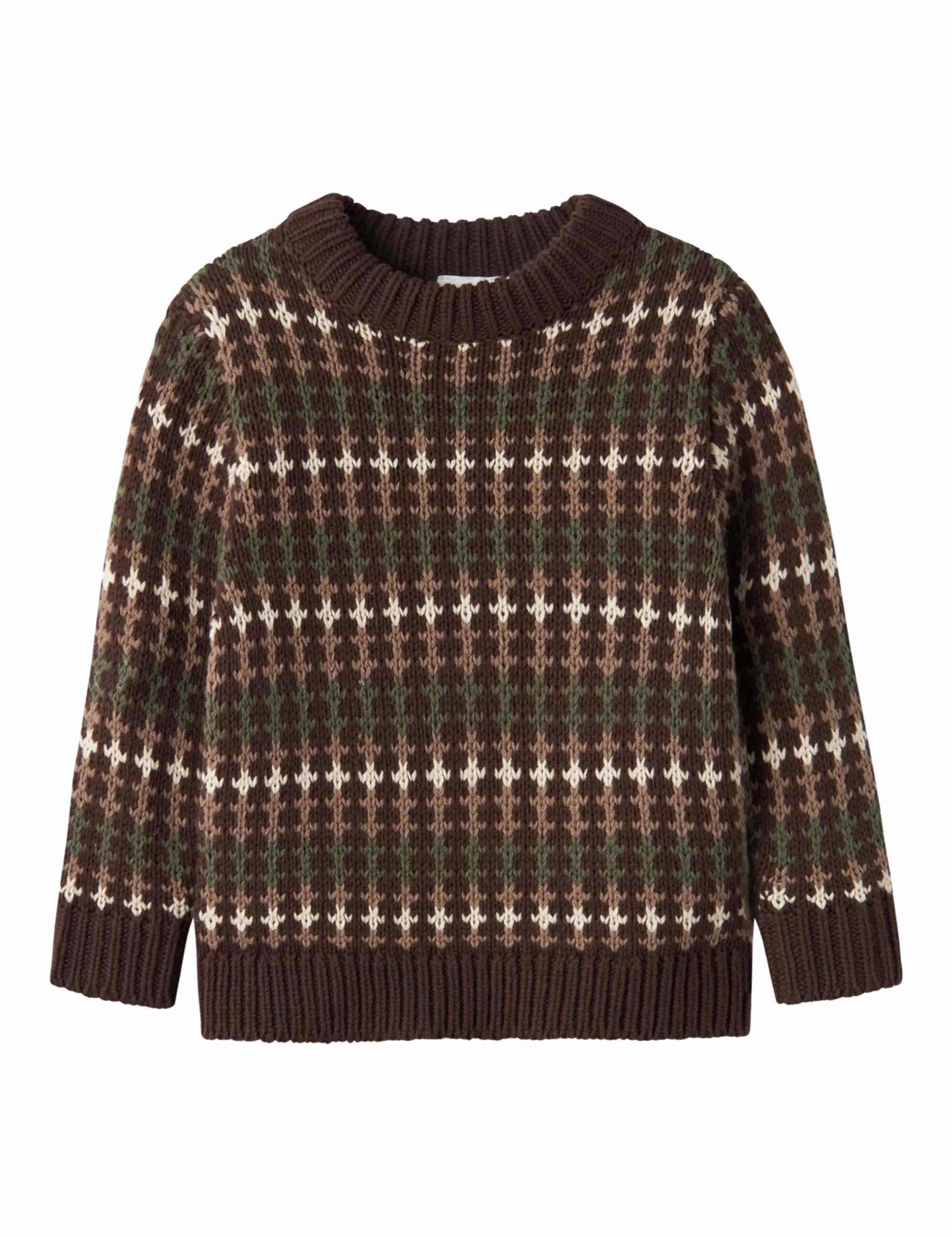 NAME IT Chłopięcy sweter z dzianiny Nmmopalse Ls Knit, Bracken, 104