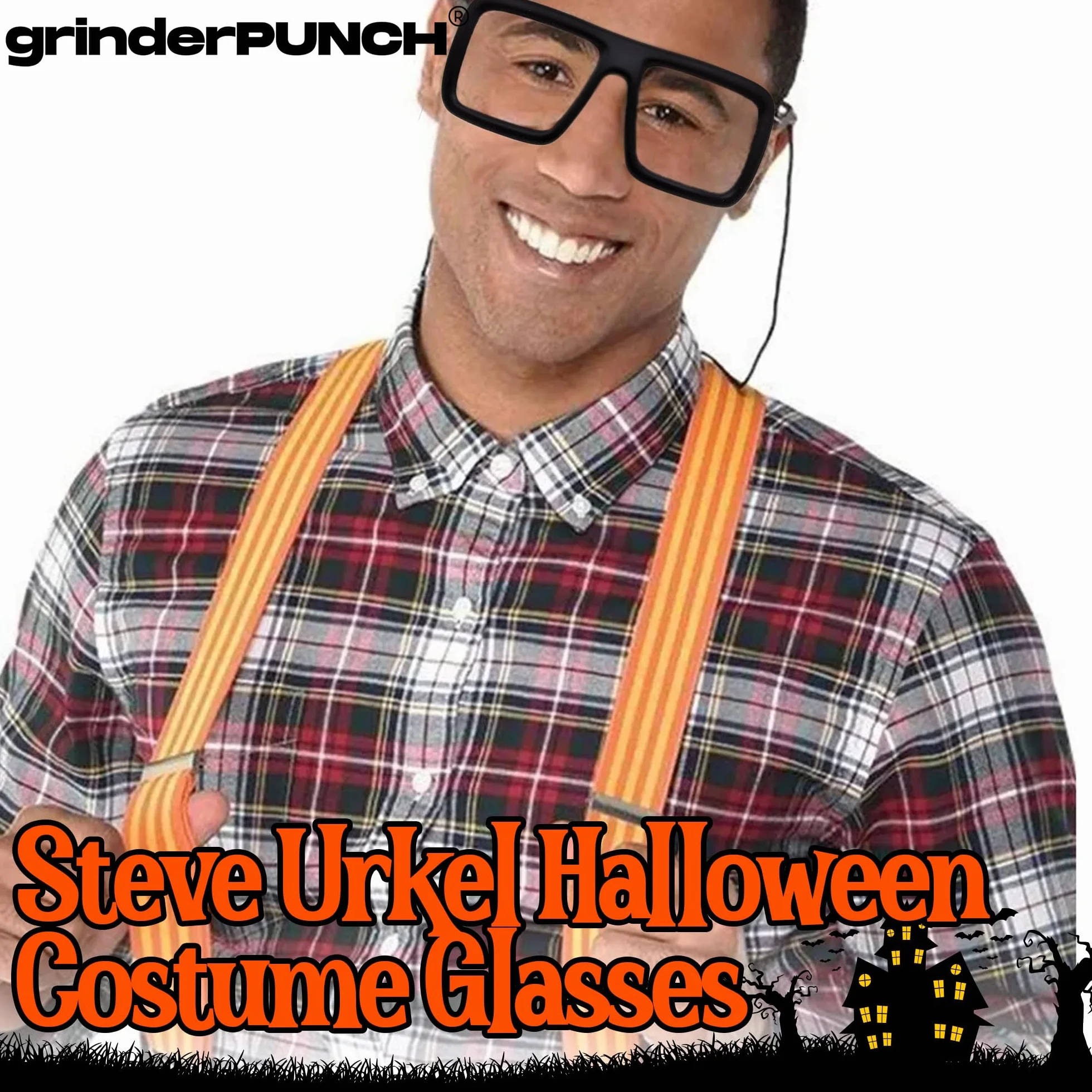 grinderPUNCH Gruba kwadratowa oprawka przezroczyste soczewki okulary okulary super ponadwymiarowa moda i kostium