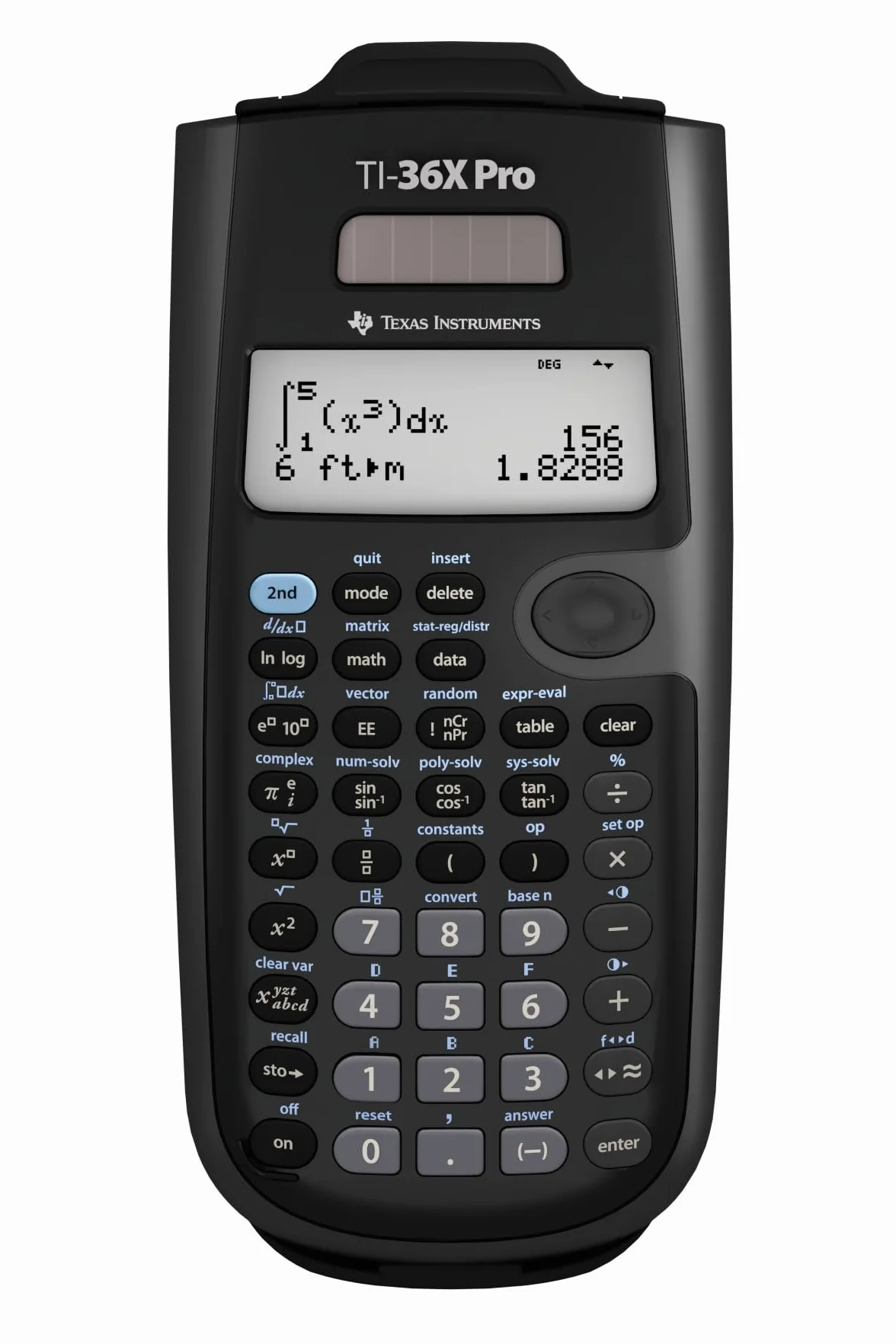 Texas Instruments TI-36X Pro kalkulator szkolny (4-liniowy), tylko z instrukcją i językiem francuskim, 36PRO/TBL/1L1, czarny