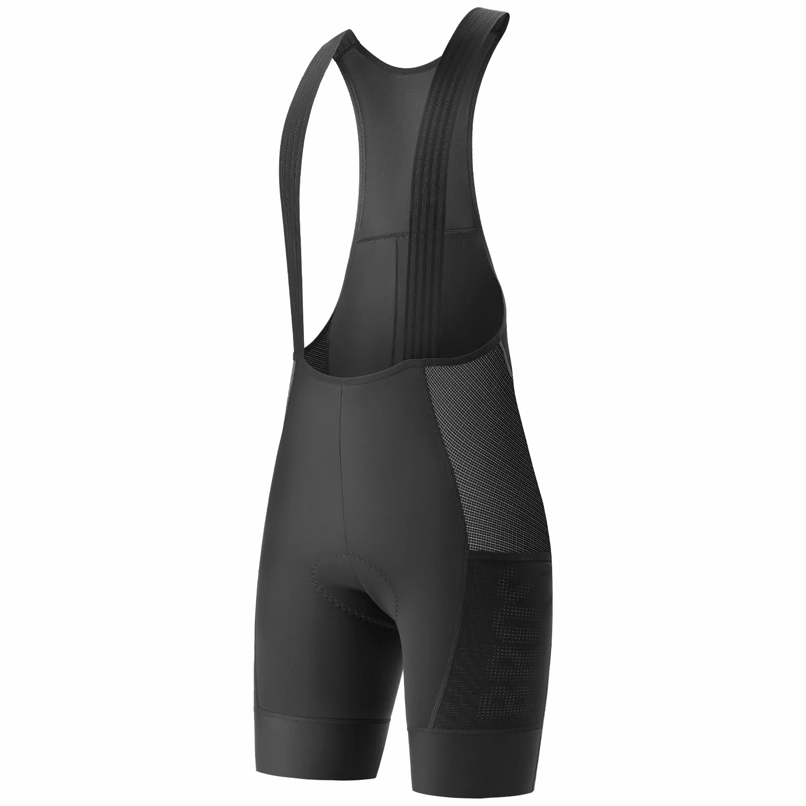 ROCKBROS Letnie męskie spodenki rowerowe z szelkami, spodenki z 5 kieszeniami, oddychające i elastyczne ergonomiczne wyściełane antywibracyjne do rowerów szosowych i MTB, czarne