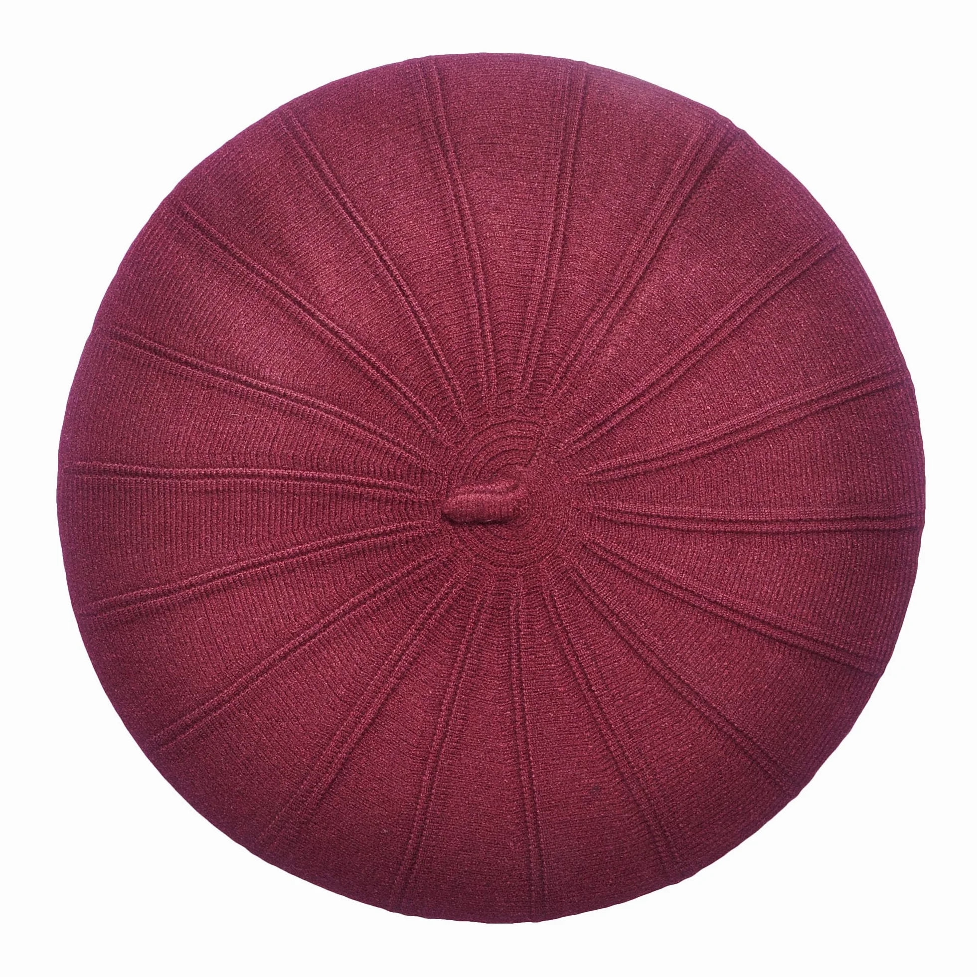 ZLYC Damski beret klasyczny, francuski, beret jednokolorowy, ciepły, burgund, jeden rozmiar