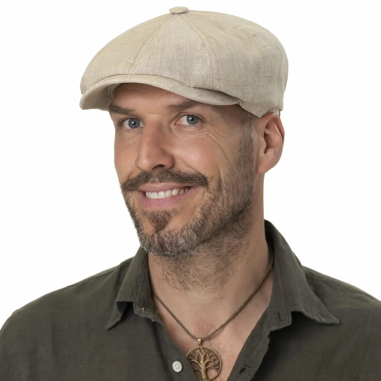 Stetson Kaszkiet Lniany HatterasKobiety/Mężczyźni - Made in the EU newsboy cap czapka z lnu daszkiem daszkiem, podszewką wiosna-lato Lato