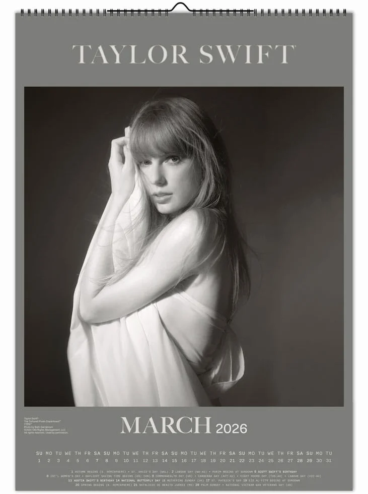 Taylor Swift OFFICIAL | 2026 11.7 x 16.5 Inch (Hanging) Monthly A3 Poster Wall Calendar