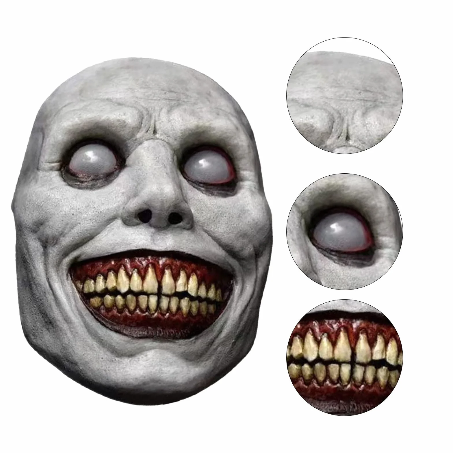 GWAWG Maska z uśmiechem egzorcysty na Halloween, przerażający horror, straszna maskarada, maska na Halloween, uśmiechnięty demon, straszny klaun, cosplay, rekwizyty do cosplay i akcesoria do kostiumu