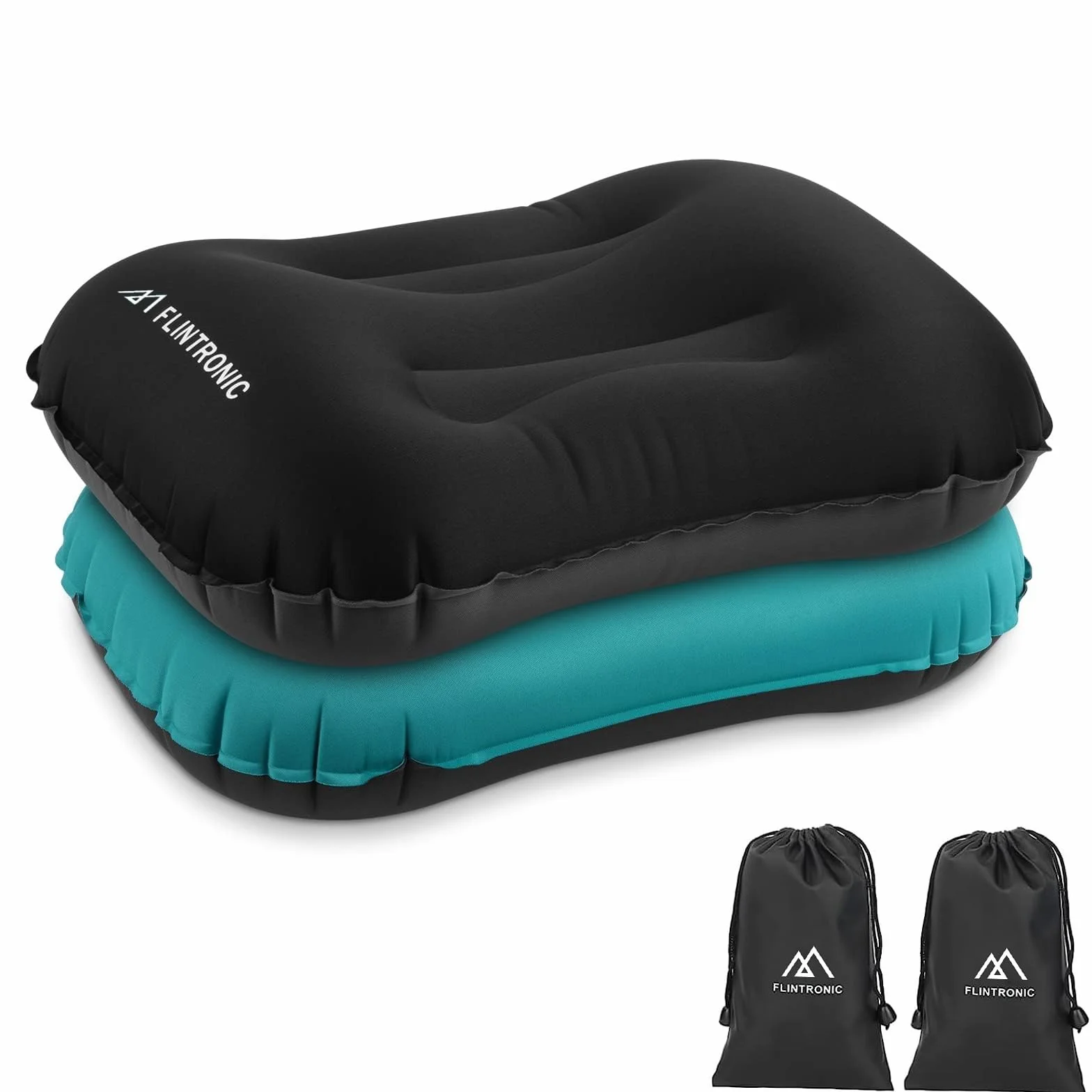 flintronic 2 szt. nadmuchiwana poduszka kempingowa, nadmuchiwana poduszka plażowa, wodoodporna, ściśnięta, wygodna, składana, ultralekka, nadmuchiwana poduszka podróżna