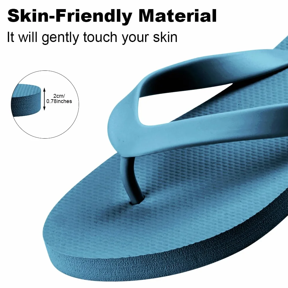 Aomig Unisex Japonki, Damskie i Męskie, Gumowe Klapki, Plażowe Klapki, Buty do Basenu, Czarne, Lekkie, Antypoślizgowe, Płaskie Japonki, Na Wakacje, Plażę, Basen, Galaretkowe Sandały