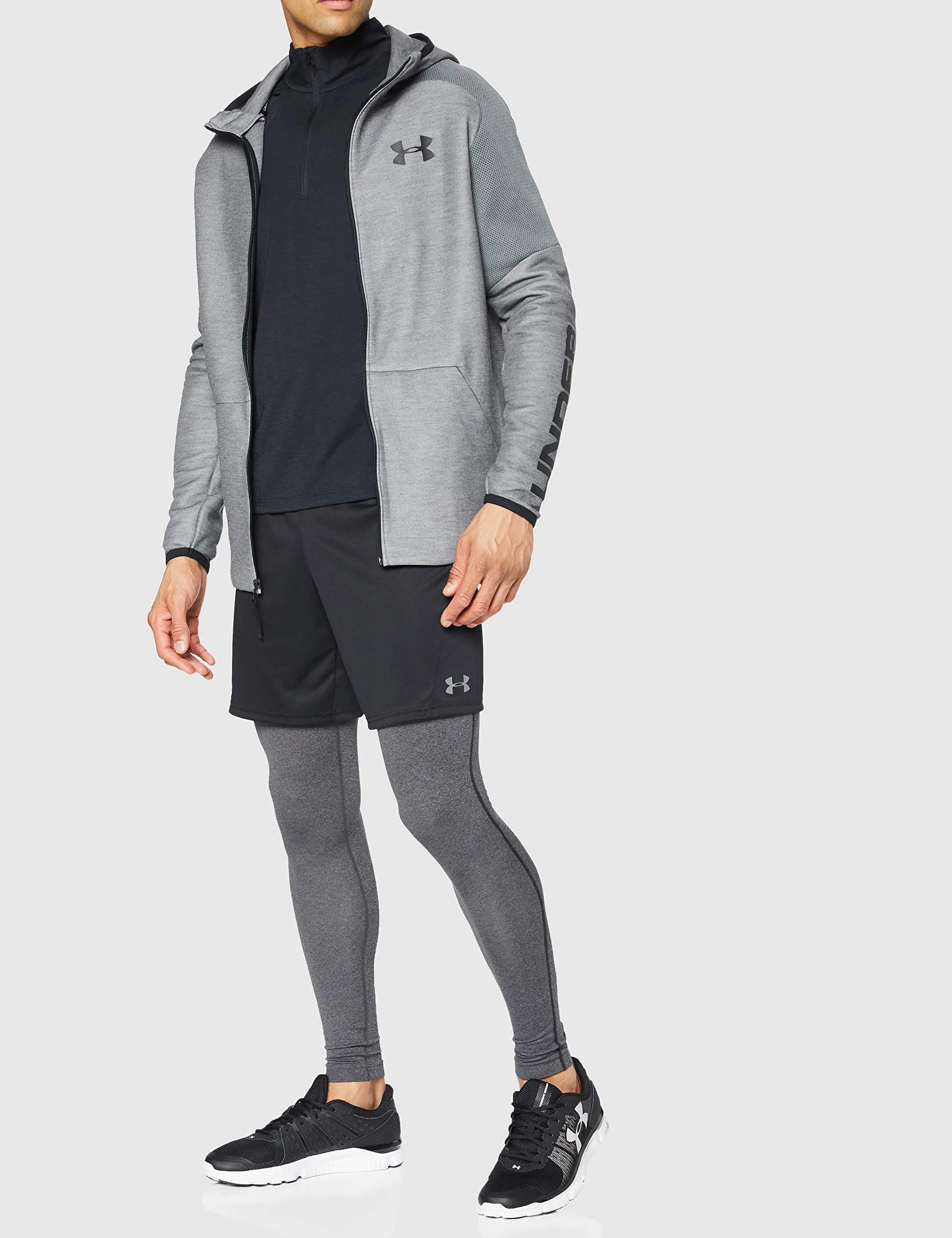 Under Armour Streaker 2.0 zamek błyskawiczny do połowy, rozgrzewany top z długim rękawem do biegania, zapinany na zamek top z nowoczesną tkaniną dla mężczyzn