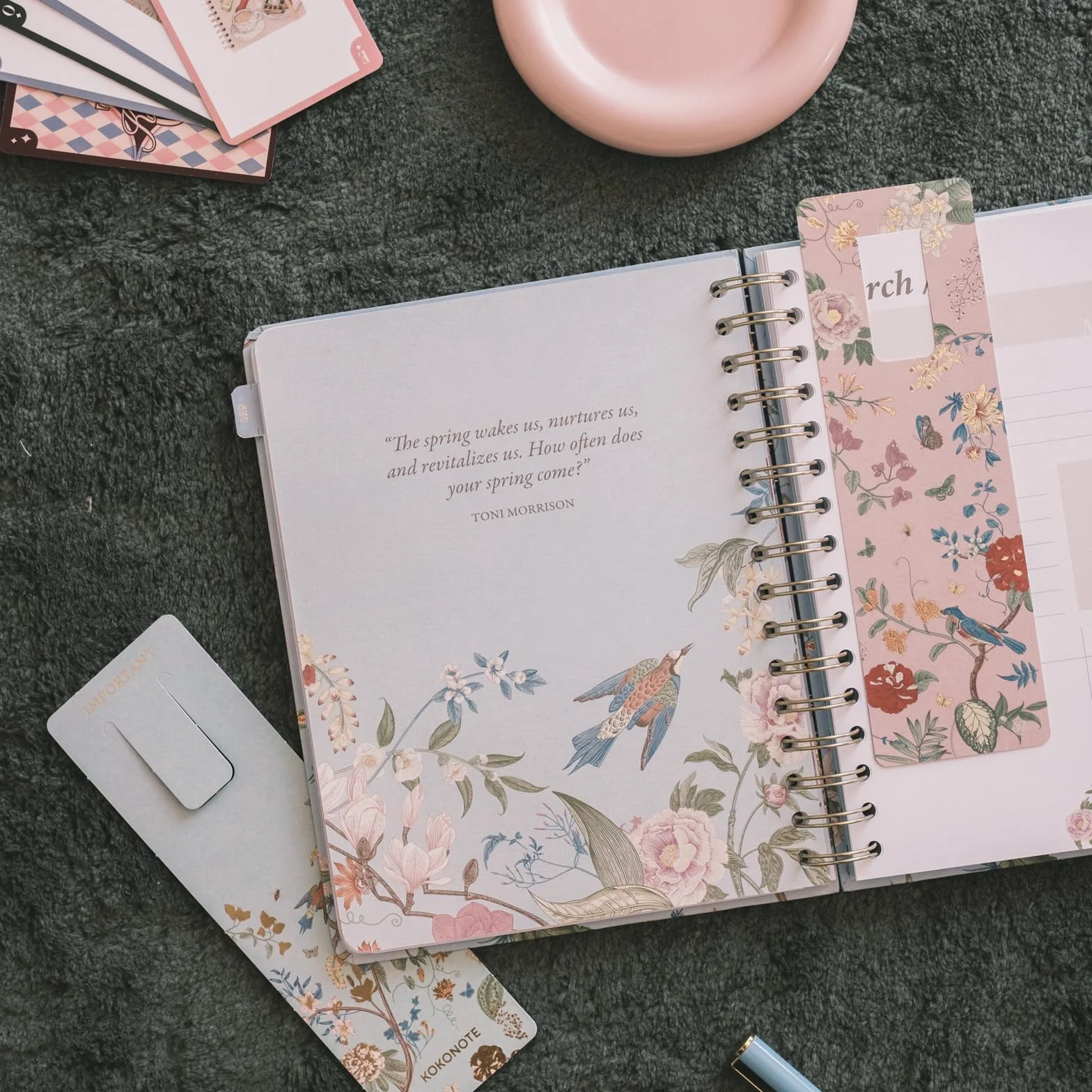 Kokonote Academic Diary 2026-2027 Week to View - Seasonal Flowers | Academic Planner 2026-2027, Mid Year Diary 2026 2027, Weekly Planner | Aesthetic Stationery Gifts