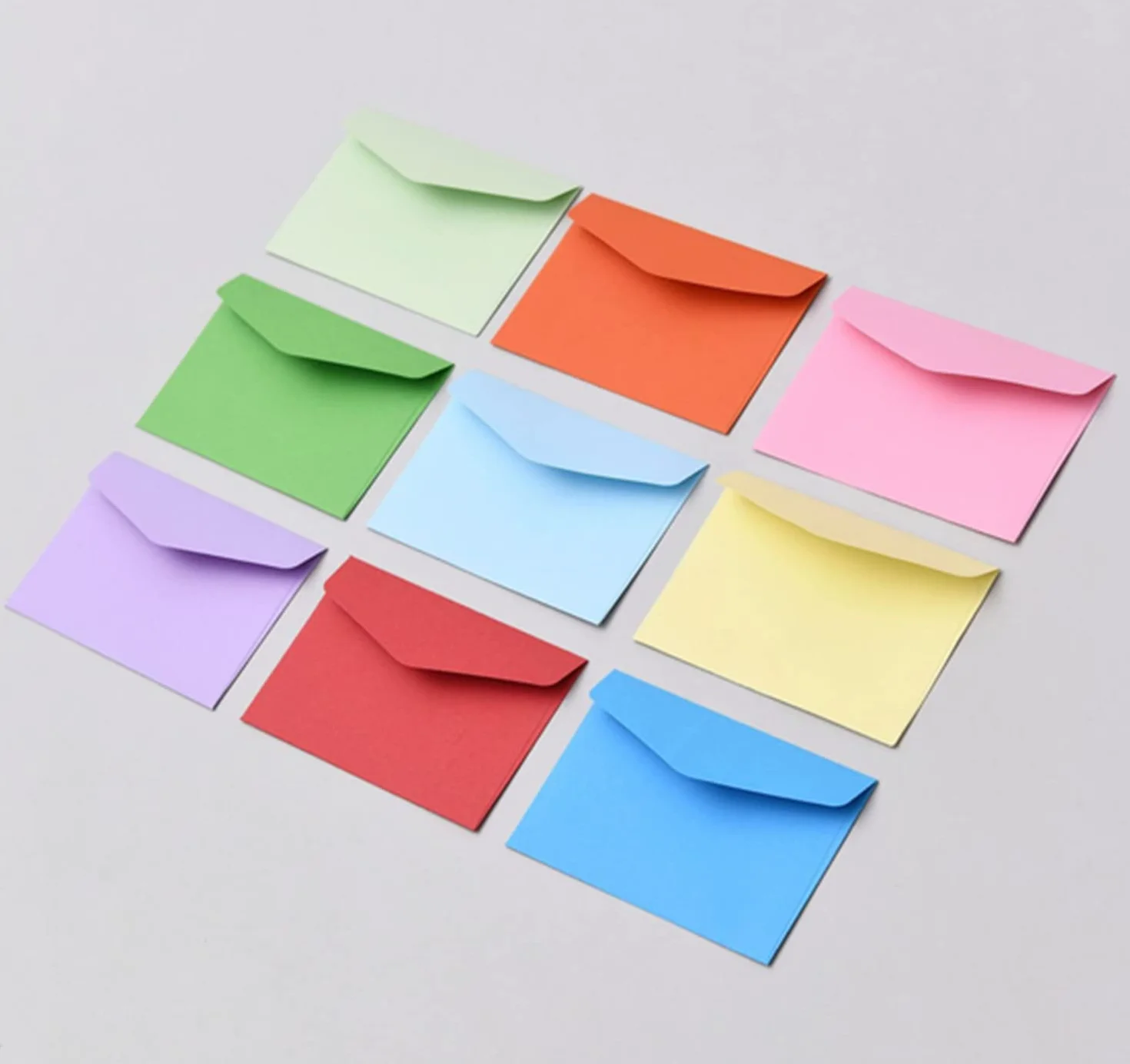 Voarge 100 sztuk Mini koperta, kolorowe DIY puste koperty, Śliczne urocze materiały na prezenty ślubne i urodziny (10 kolorów)(11.5X8cm)