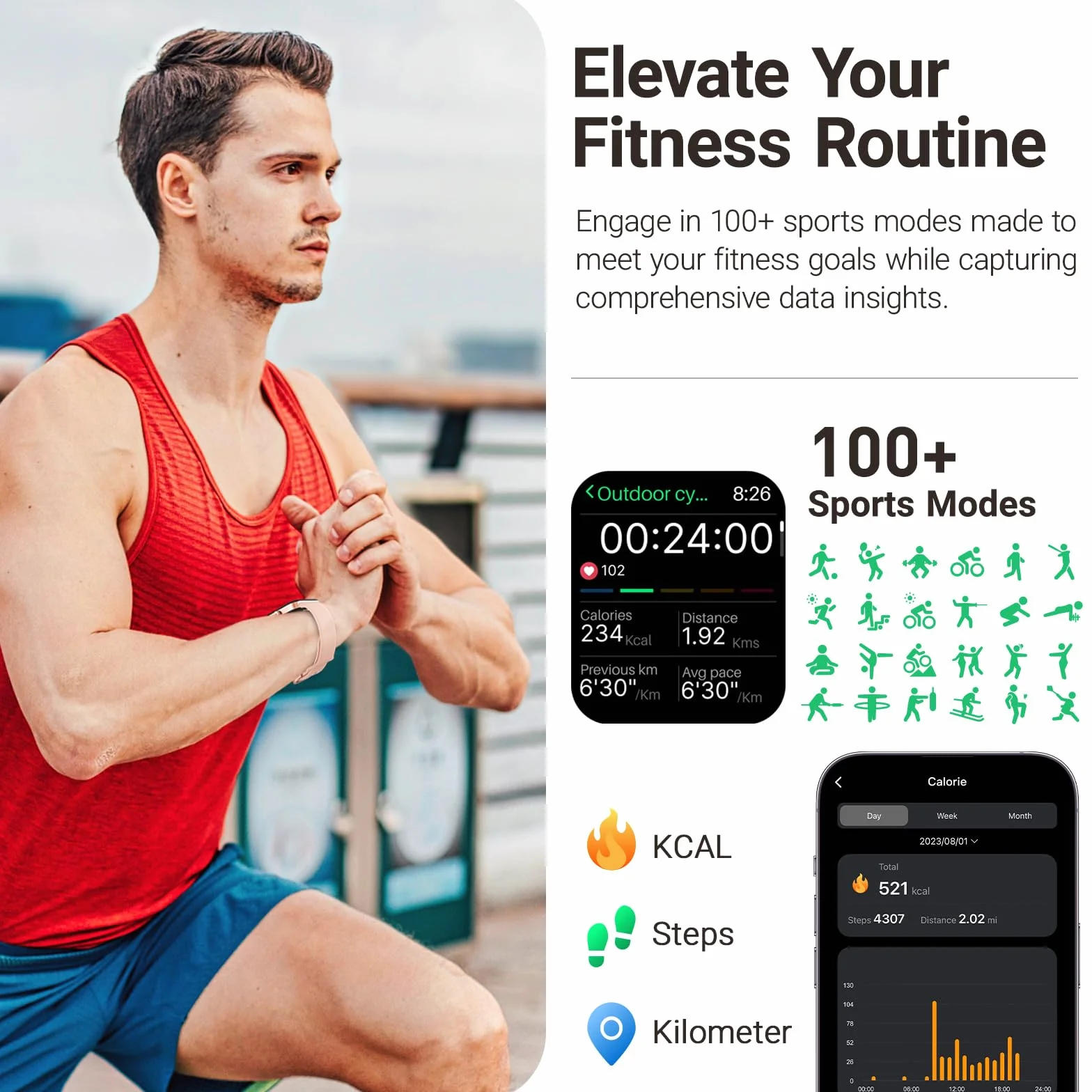 TOZO S4 AcuFit One Smart Watch Ekran AMOLED 1,78” dla mężczyzn i kobiet, Monitor fitness z wybieraniem numeru Bluetooth, Tętno i tlen we krwi, monitor snu, Wodoodporność IP68, trening dla iOS Android