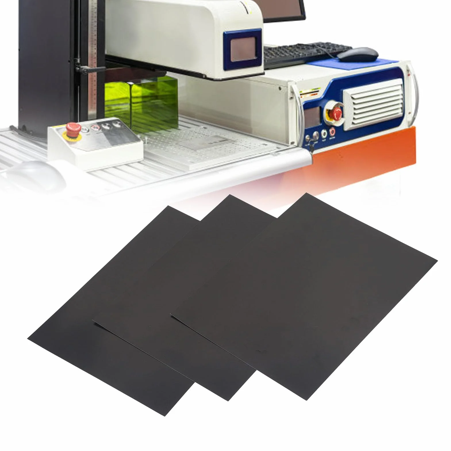 10 szt. Czarny Papier do Testowania Laserów 210x285mm Dwustronny Lasery Użytkowe Papier Skupiający Przezroczysty Obszar Drukowania do Regulacji Jakości Plamki
