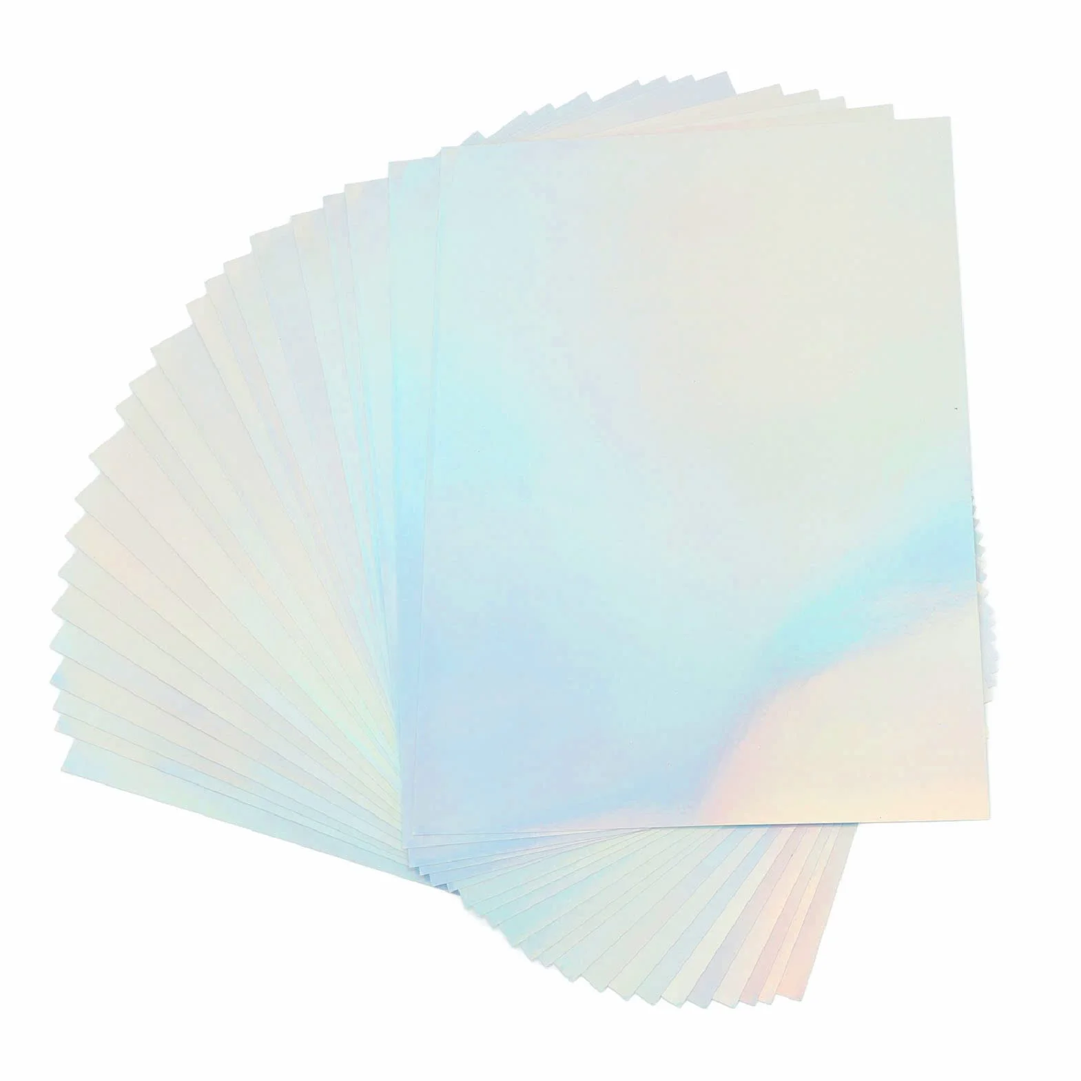 22 Arkusze Holograficzny Papier Samoprzylepny Rozmiar A4 8 X 12 Cali Wodoodporny Szybkoschnący Nadający się do Druku Holograficzny Papier Samoprzylepny do Drukarek Atramentowych